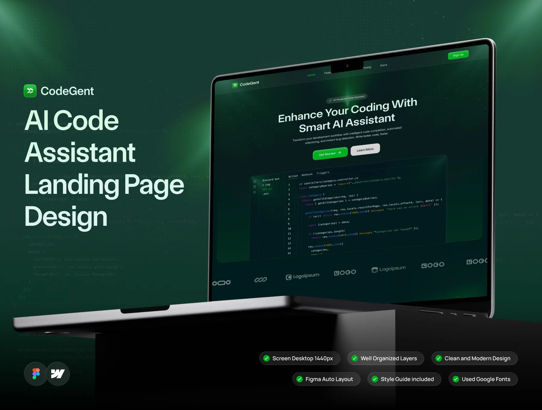 CodeGent - AI Code Assistant SaaS Website 2