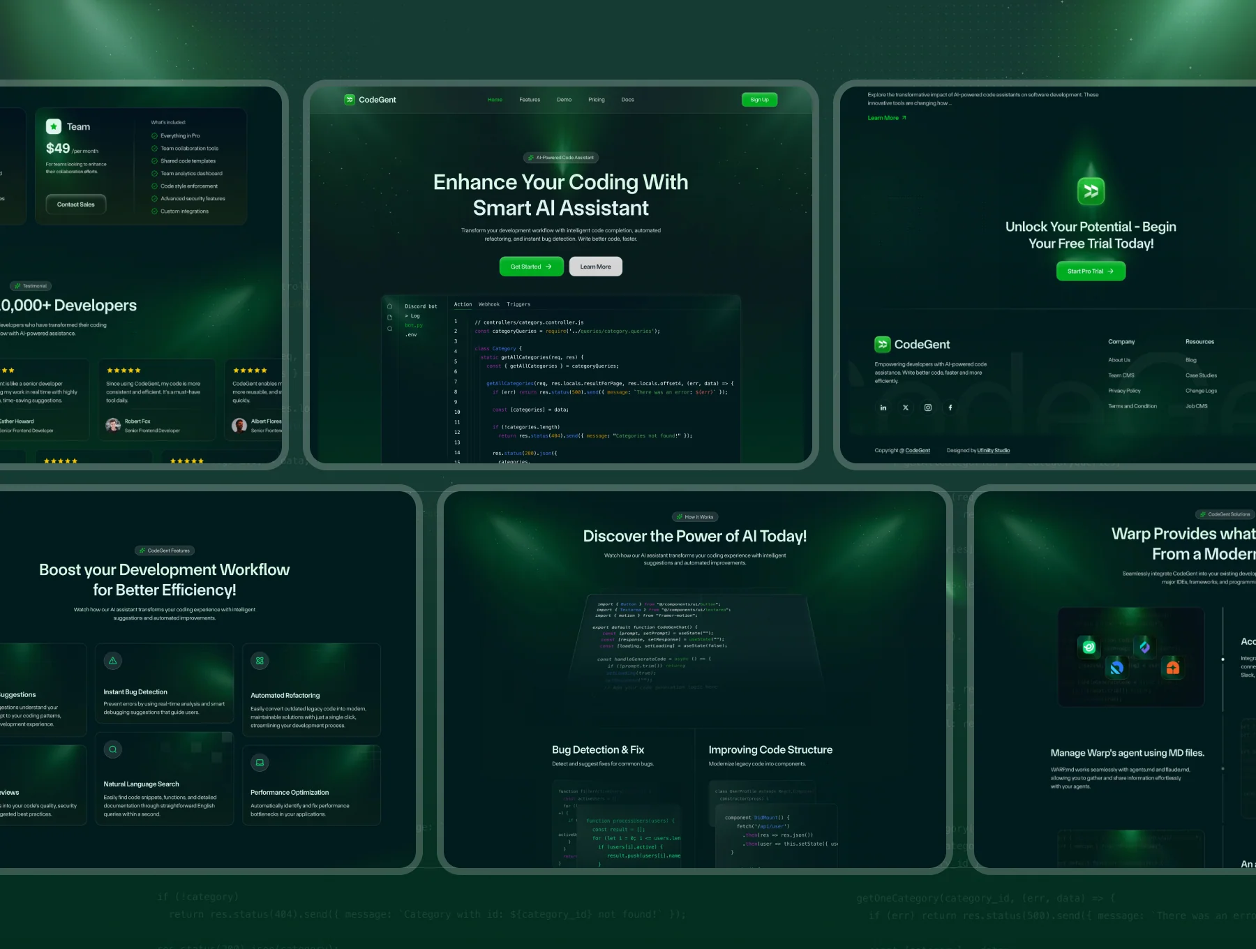 CodeGent - AI Code Assistant SaaS Website 4