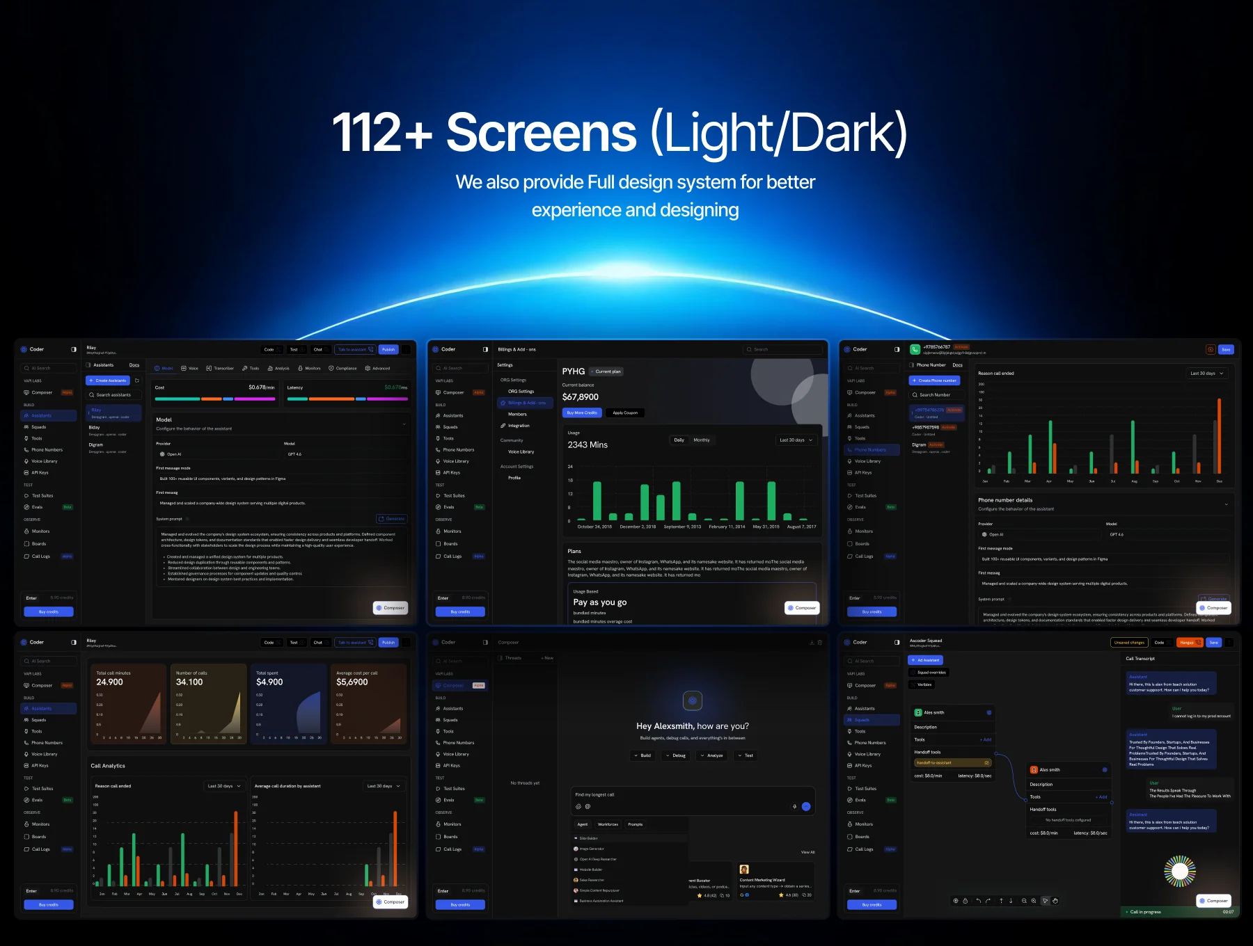 Coder — Voice AI Agents Dashboard UI Kit 3