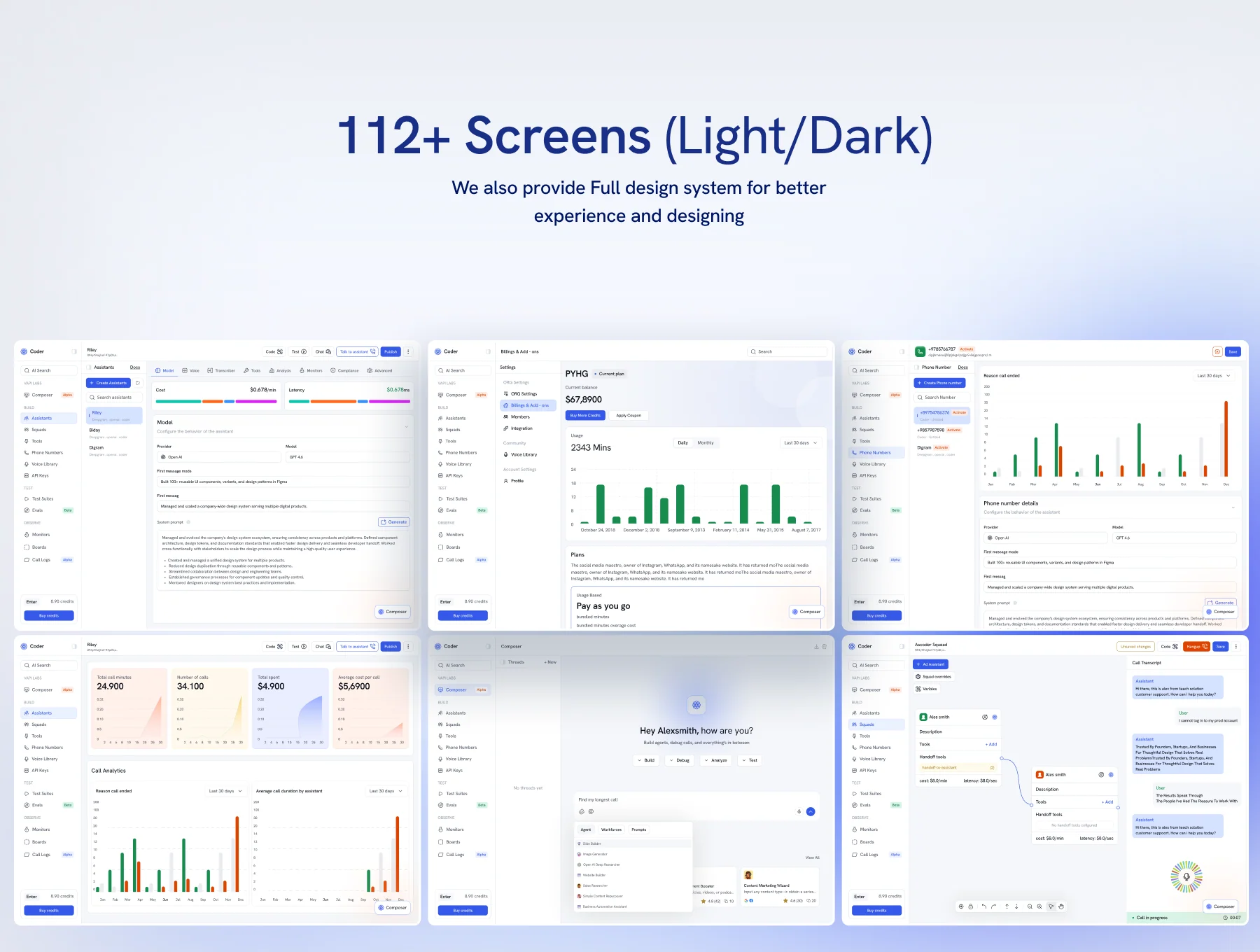 Coder — Voice AI Agents Dashboard UI Kit 4