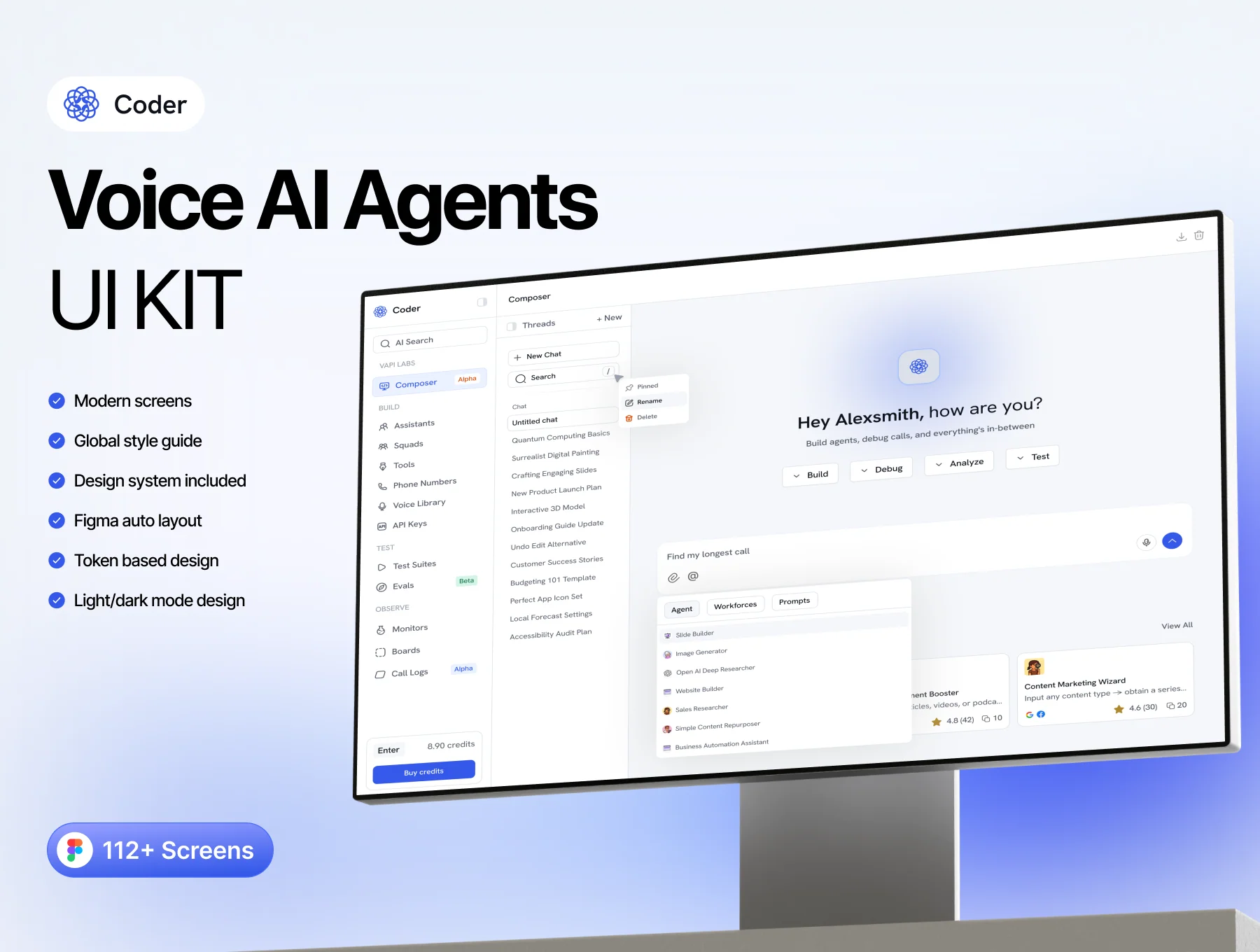 Coder — Voice AI Agents Dashboard UI Kit 5