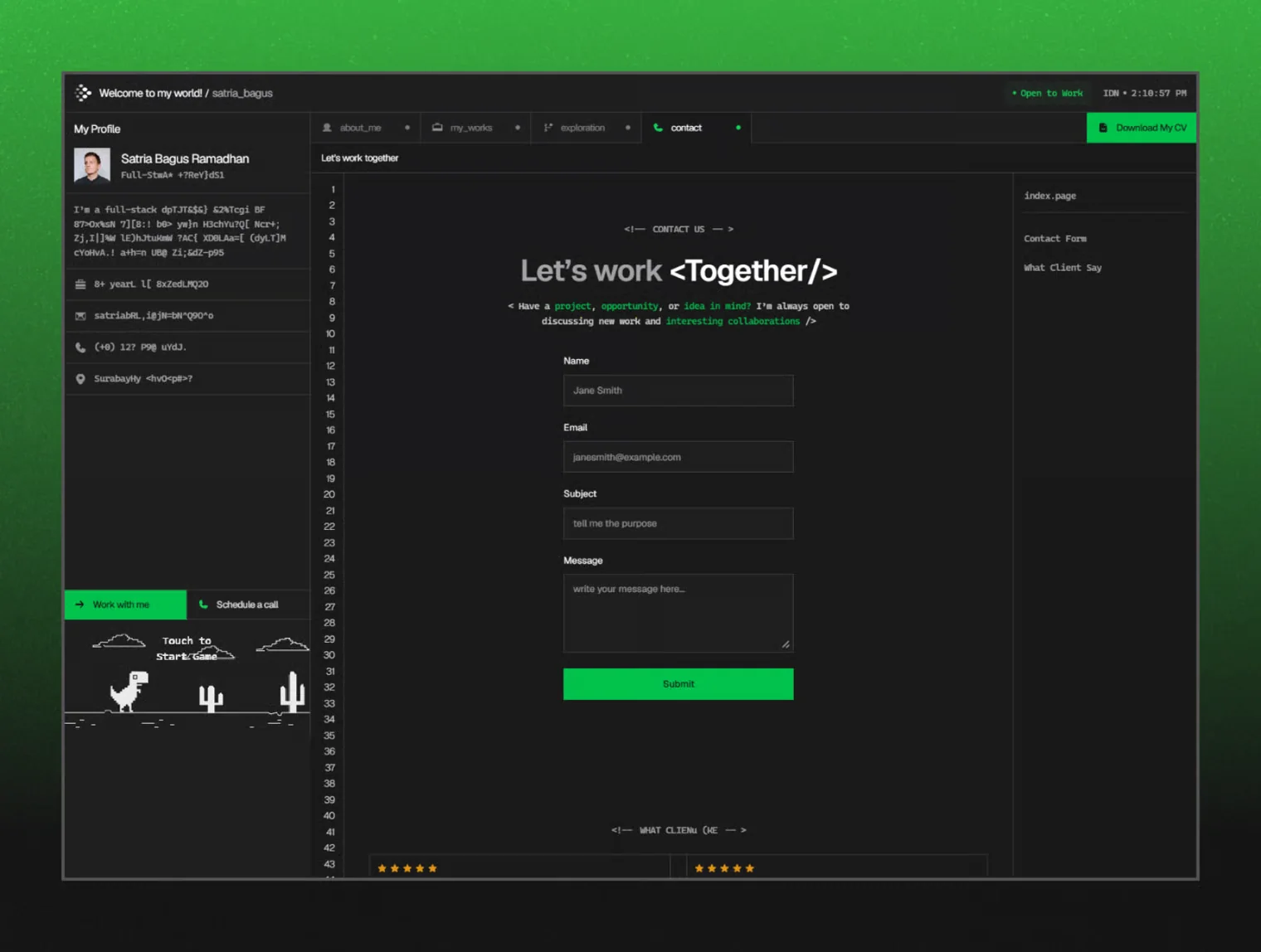 Codetax — Interactive Developer Portfolio Framer Template 3