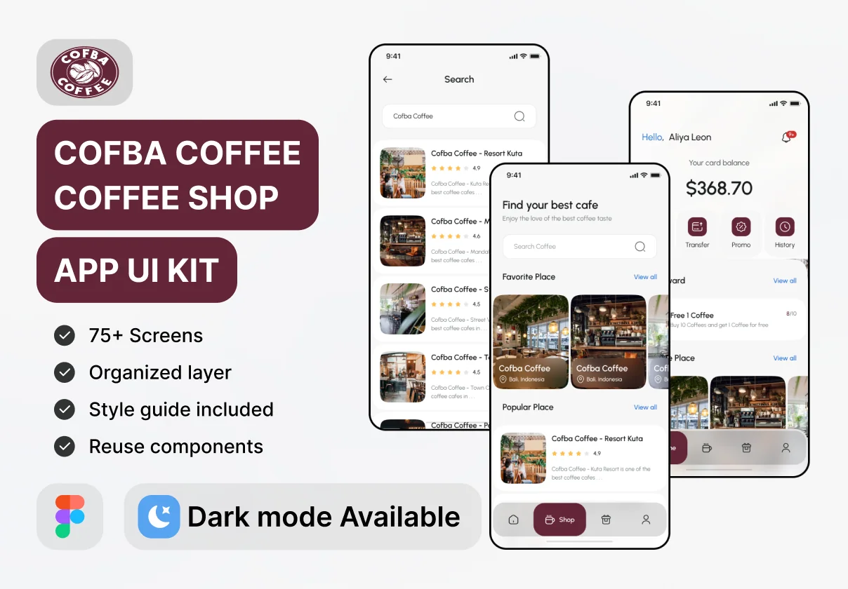 Cofba Coffee - Coffee Shop Mobile App (UI KIT)