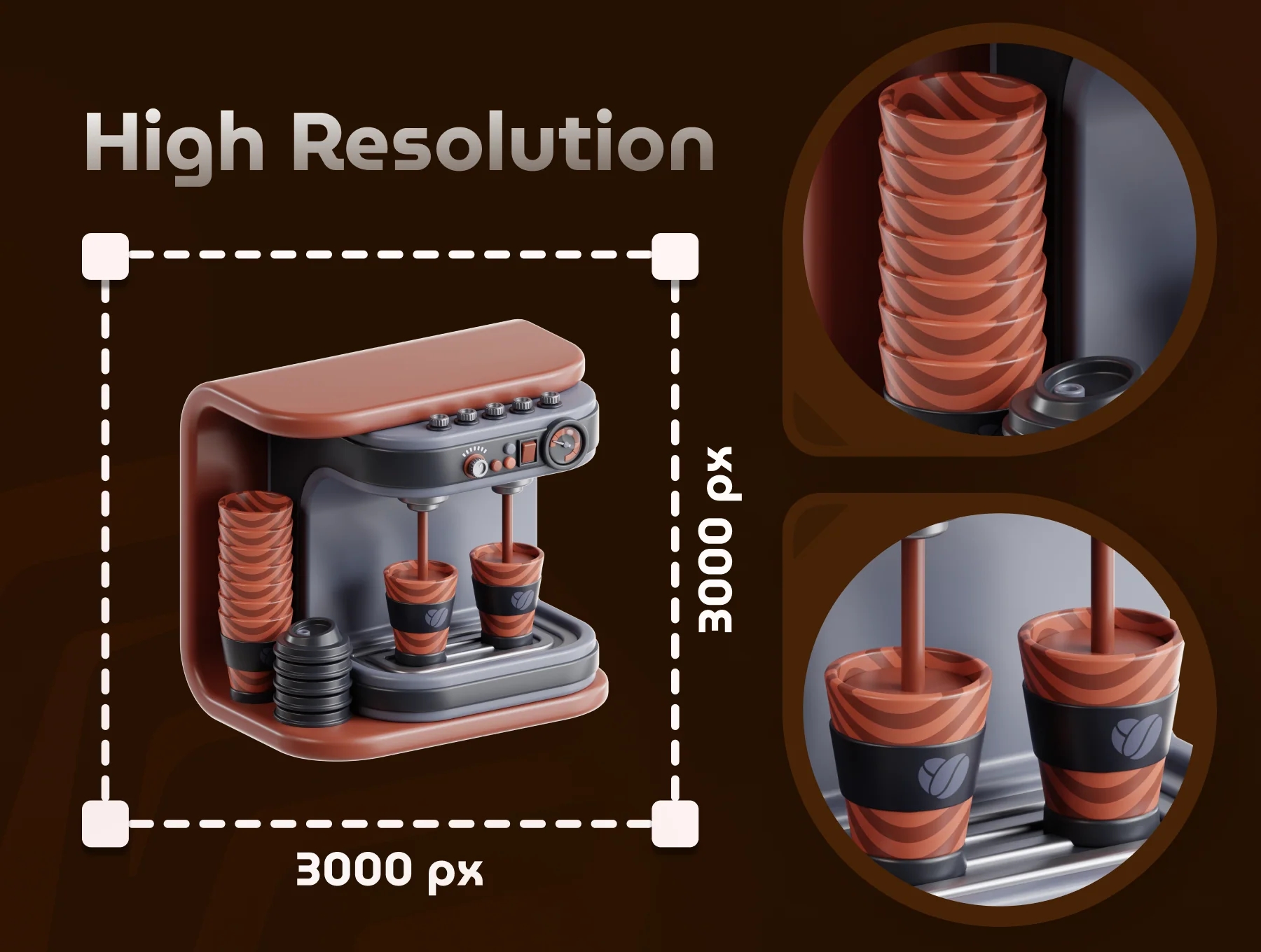 Coffee 3D Icon Set 3
