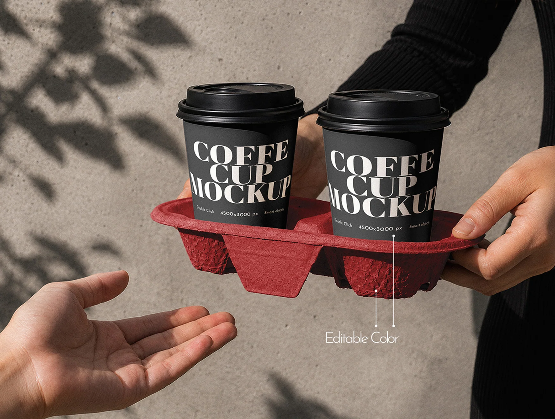 Coffee Cup Carrier Mockup – 3 Editable PSD Scenes 2