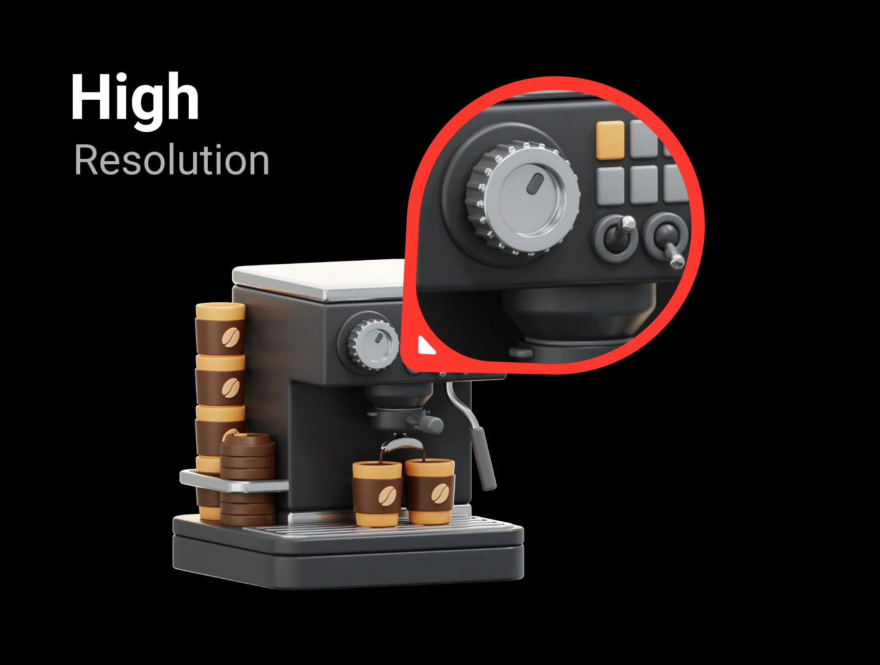 Coffee Shop Tools 3D Icon Pack 3