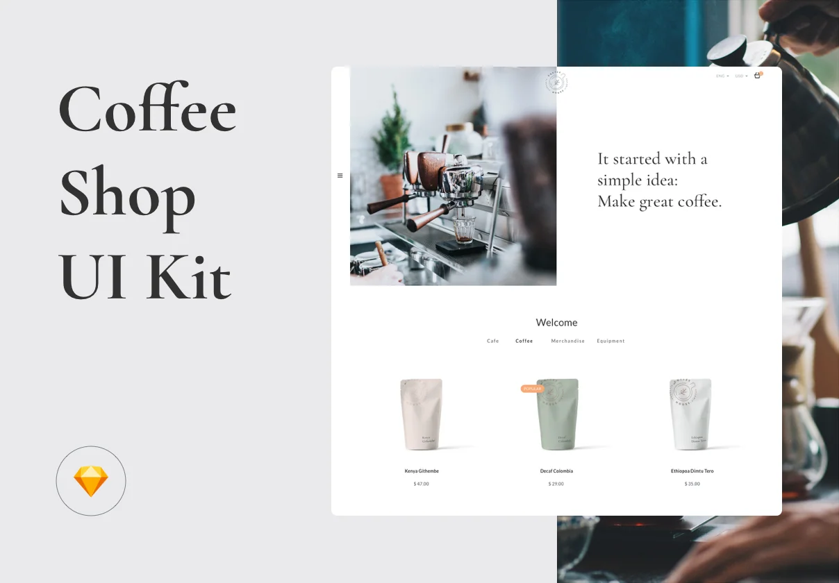 Coffee shop UI Kit