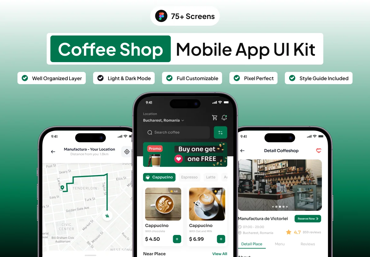CoffeeQu - Coffee Shop App UI Kit