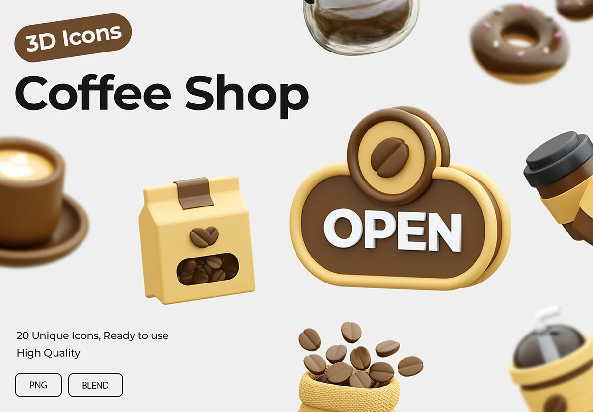 Coffee Shop 3D Icon