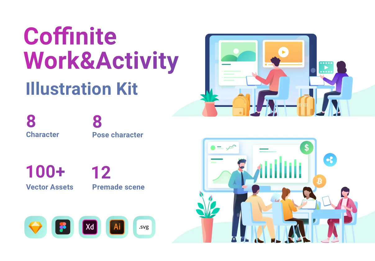 Coffinite Work & Daily Activity Illustration Kit