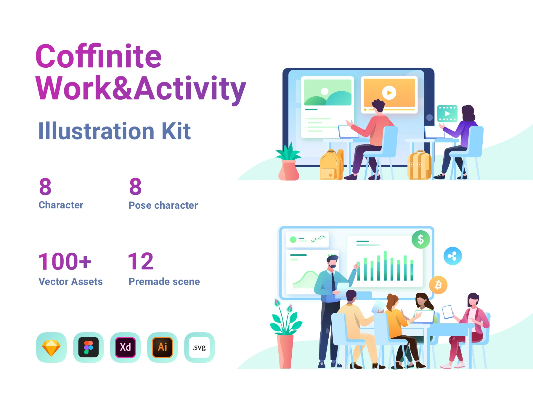 Coffinite Work & Daily Activity Illustration Kit
