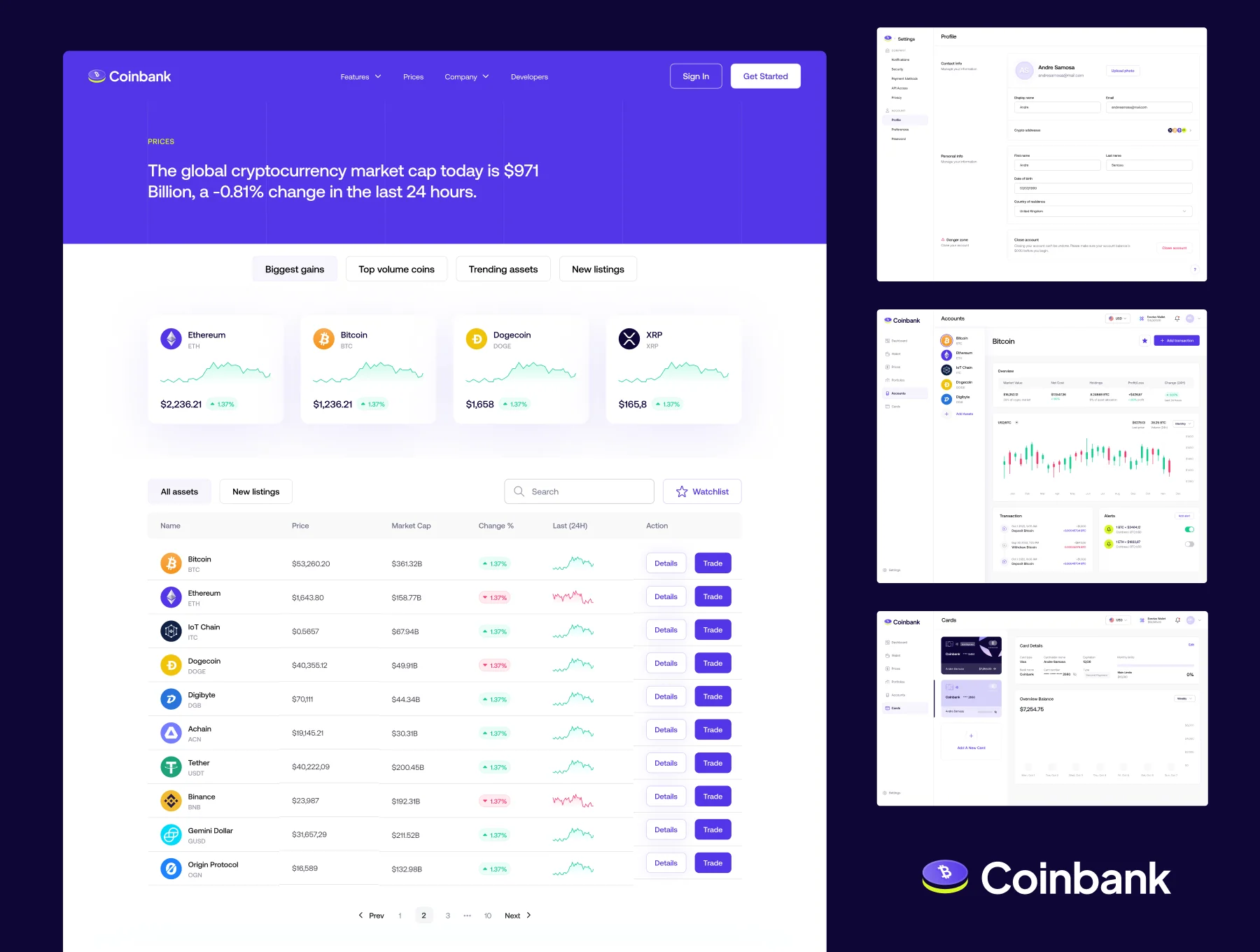 Coinbank - Crypto Wallet & Trading Platform 2