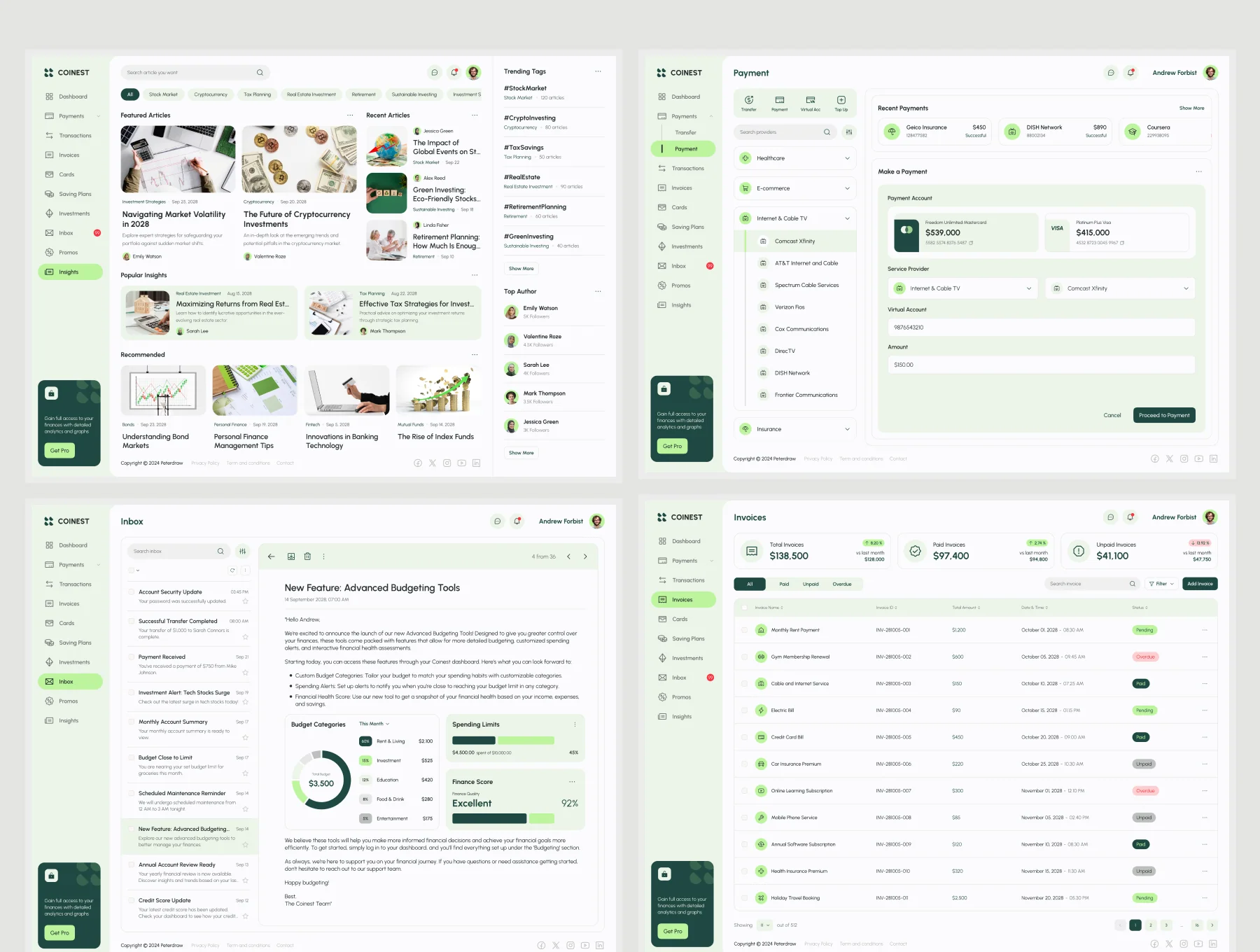 Coinest - Finance Management Dashboard 6
