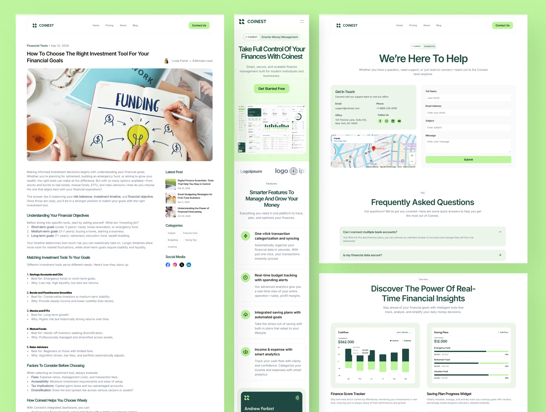 Coinest - Finance Management SaaS Website Framer Template 2
