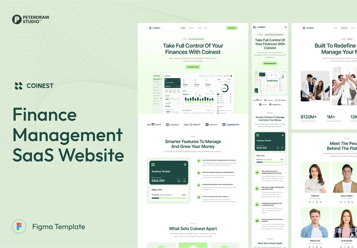Coinest - Finance Management SaaS Website