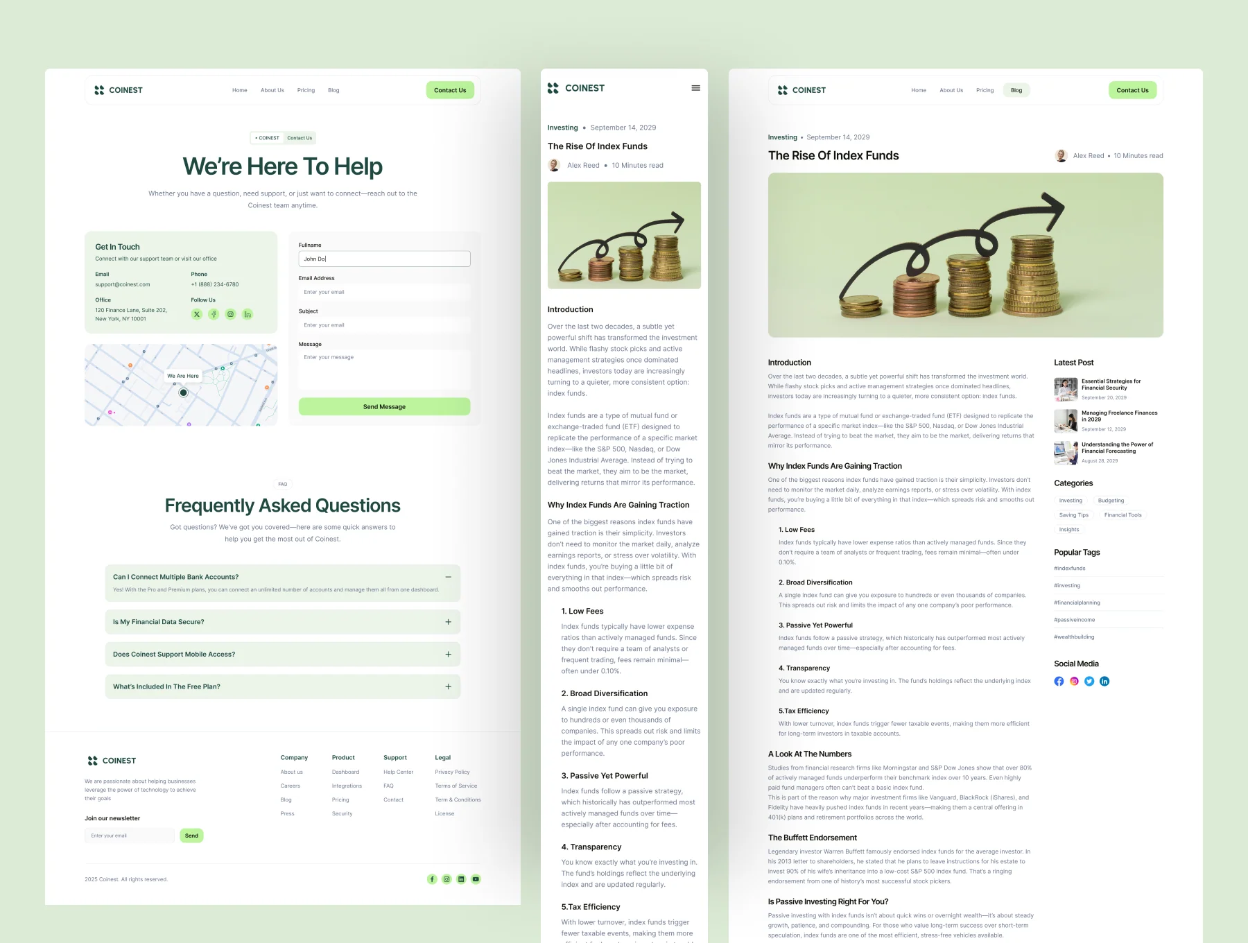 Coinest - Finance Management SaaS Website