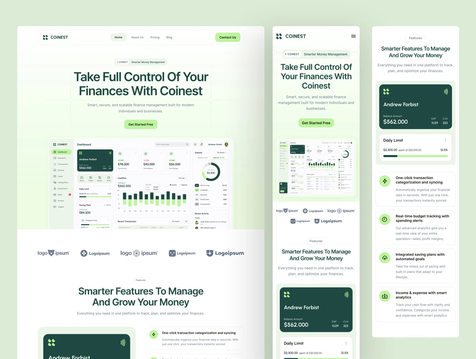 Coinest - Finance Management SaaS Website 6
