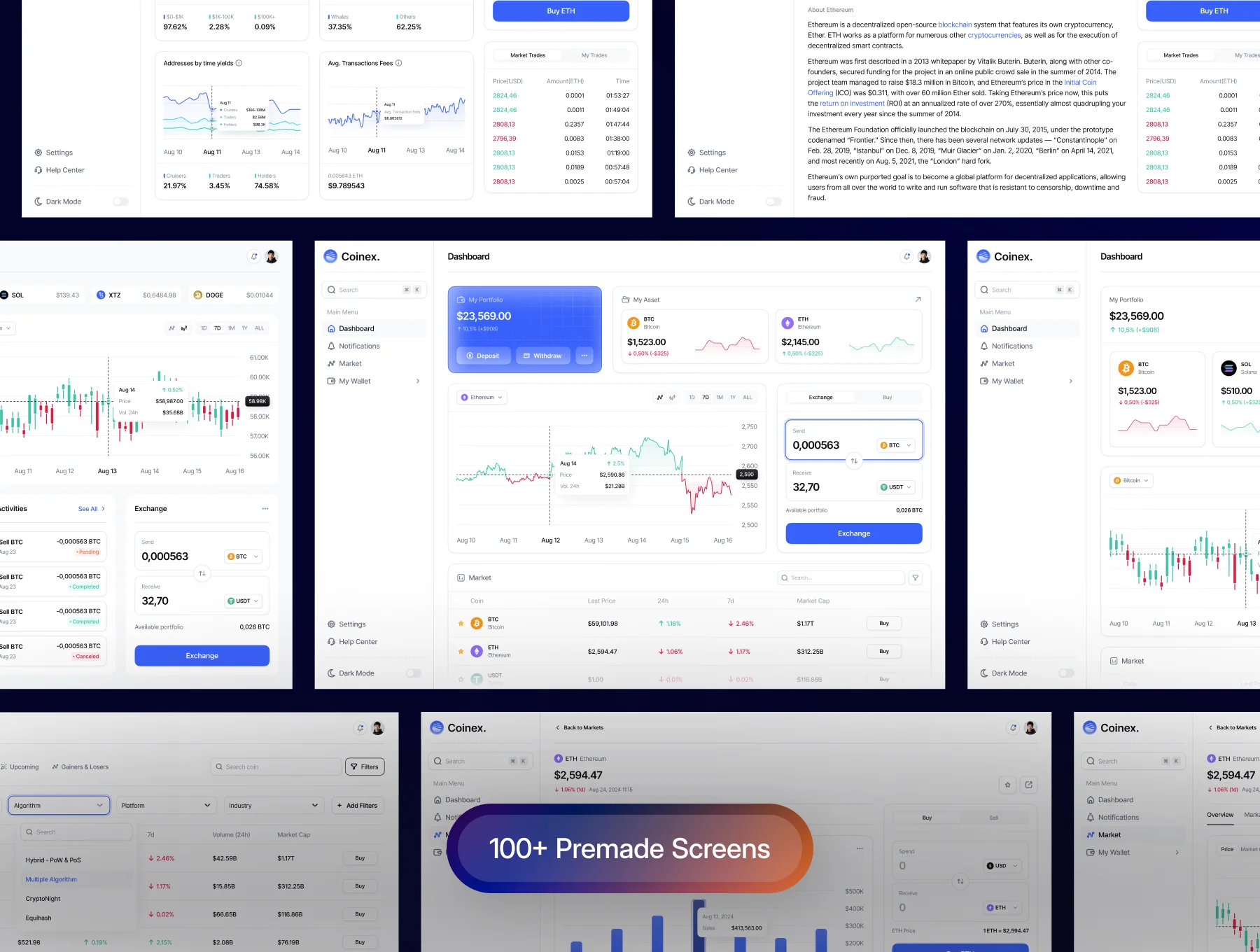 Coinex: Cryptocurrency Dashboard UI Kit 5