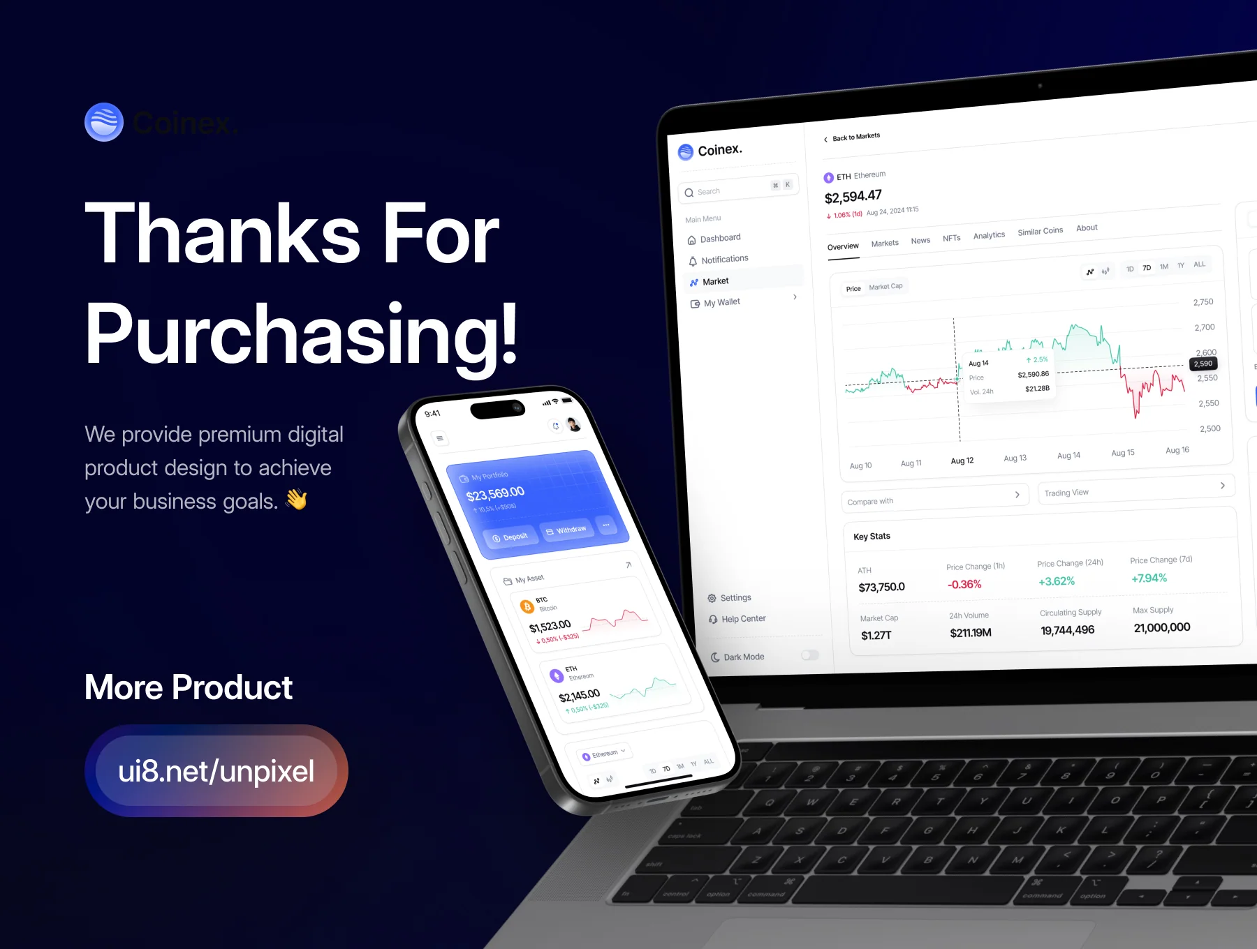 Coinex: Cryptocurrency Dashboard UI Kit 8