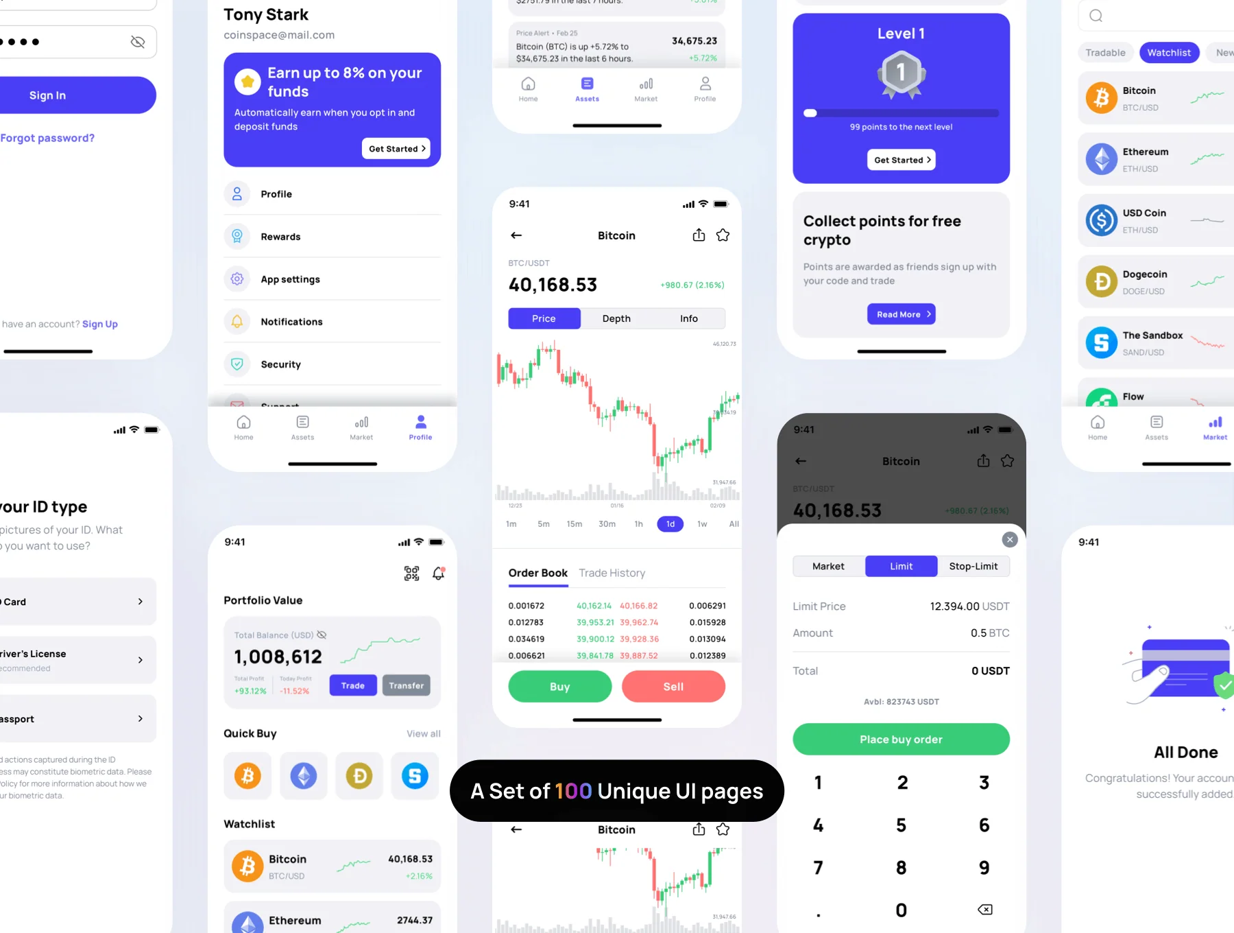 CoinSpace: Crypto Currency App iOS UI Kit 6