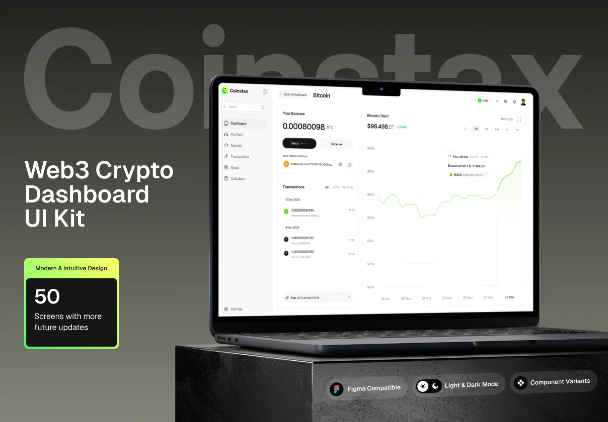 Coinstax – Web3 & Crypto Dashboard UI Kit