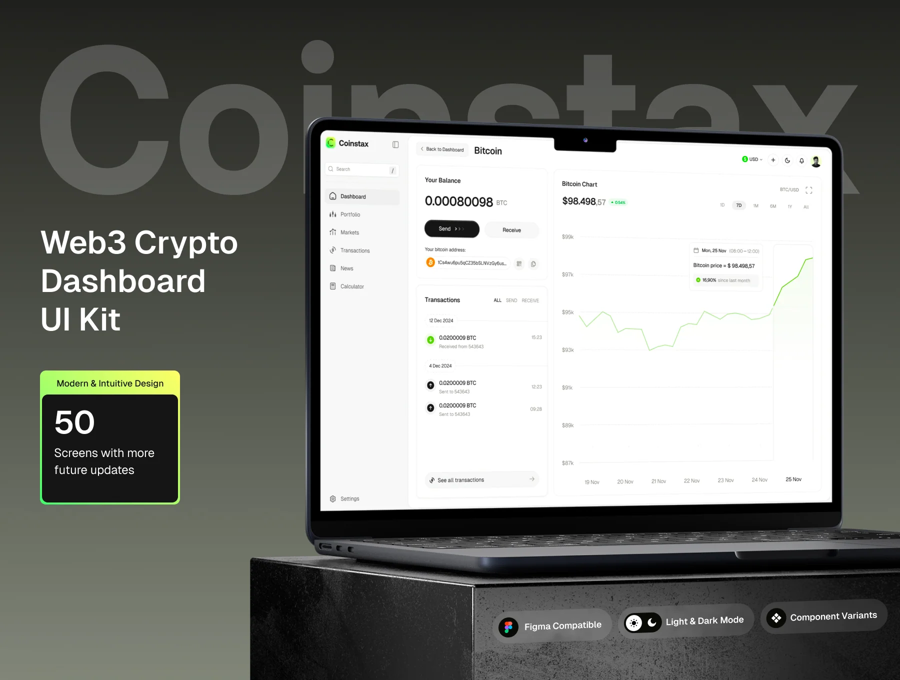 Coinstax – Web3 & Crypto Dashboard UI Kit