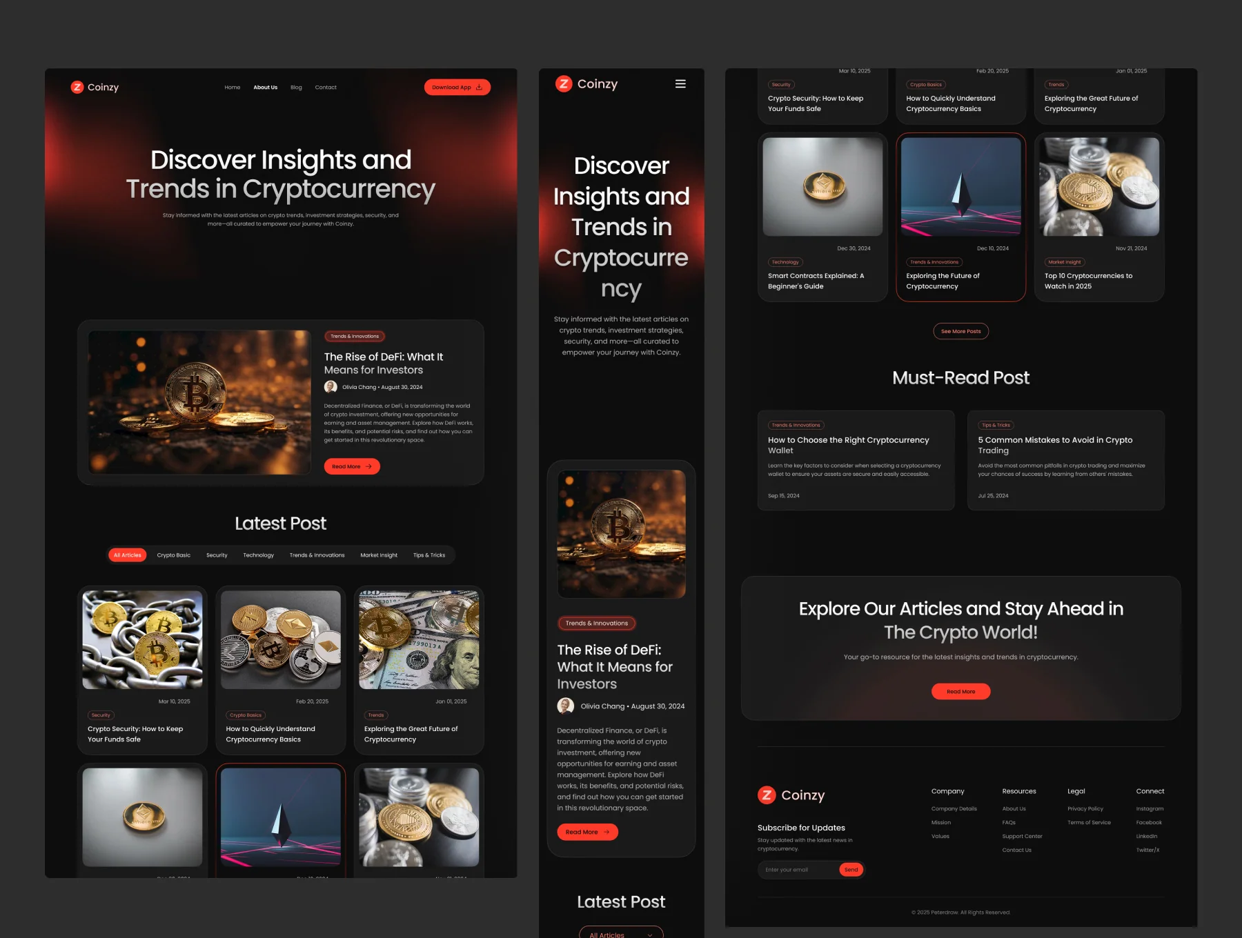 Coinzy - Cryptocurrency Technology Website 3