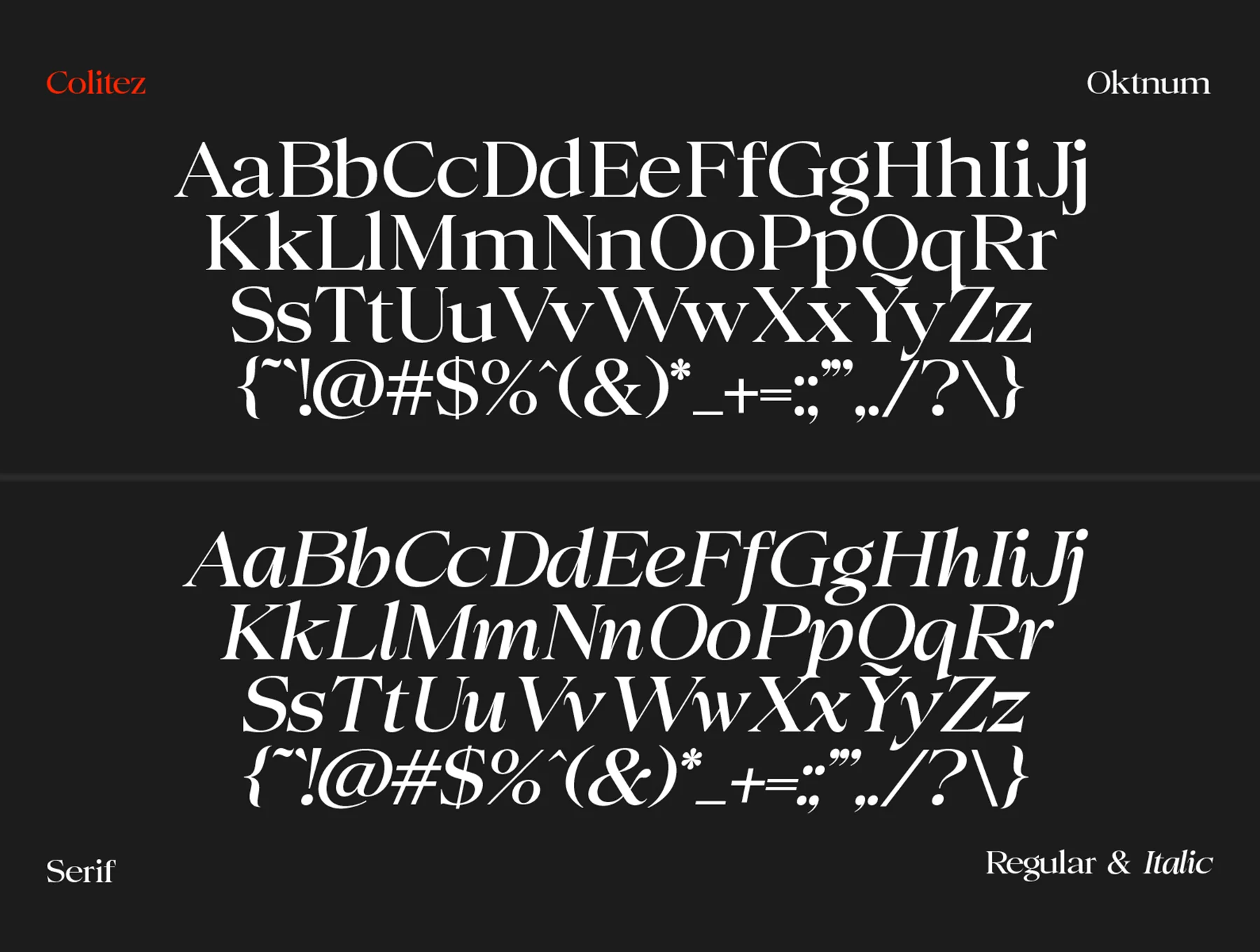 Colitez Serif Family 13