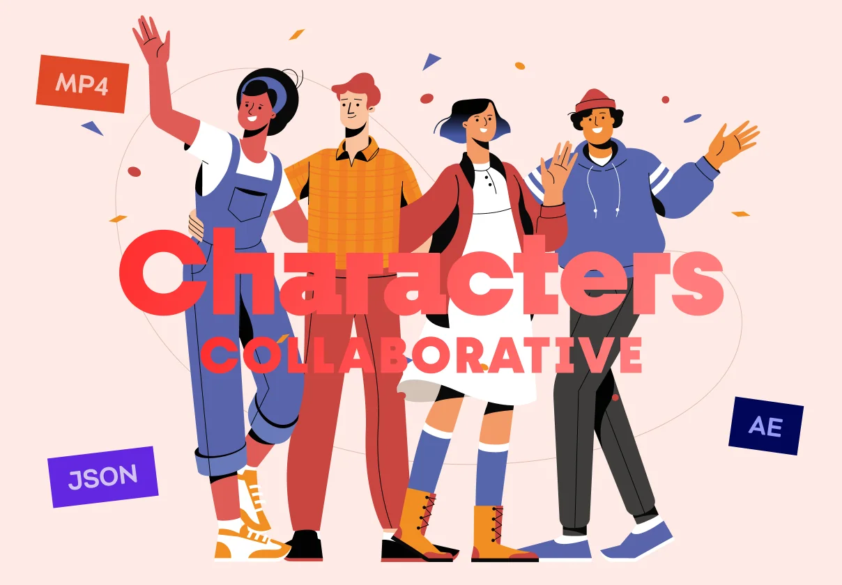 Сollaborative Сharacters Animated Illustration Pack