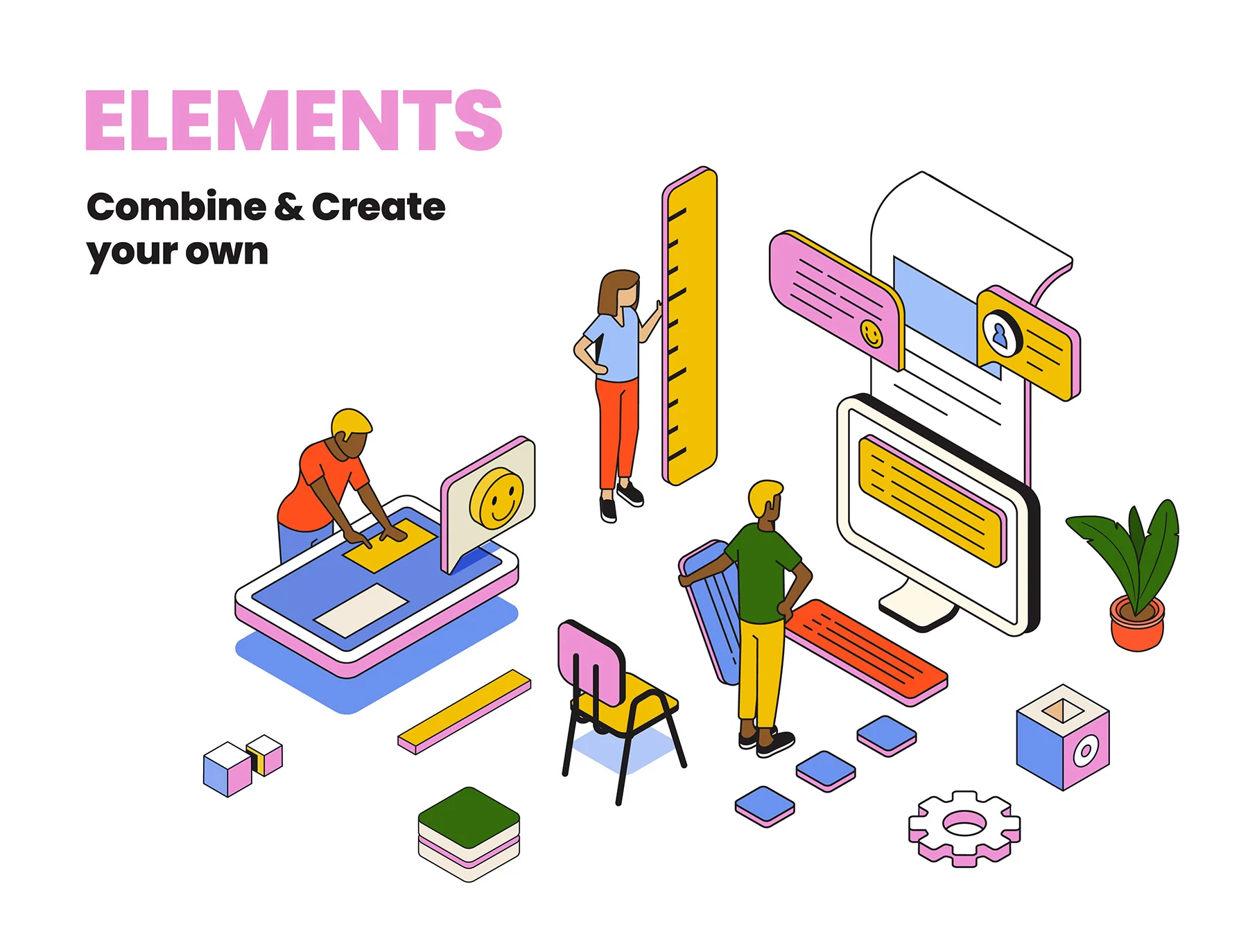Collection of Isometric Illustrations on various topics 2