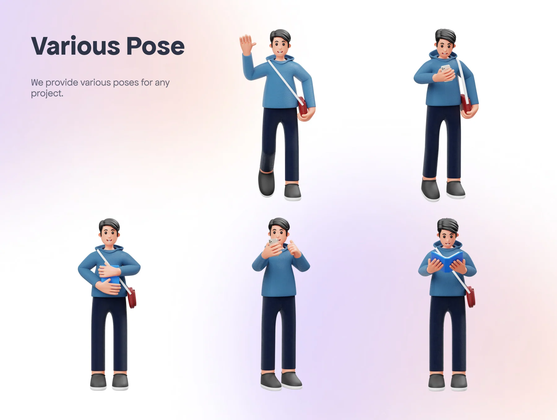 College Student 3D Character Illustration 5
