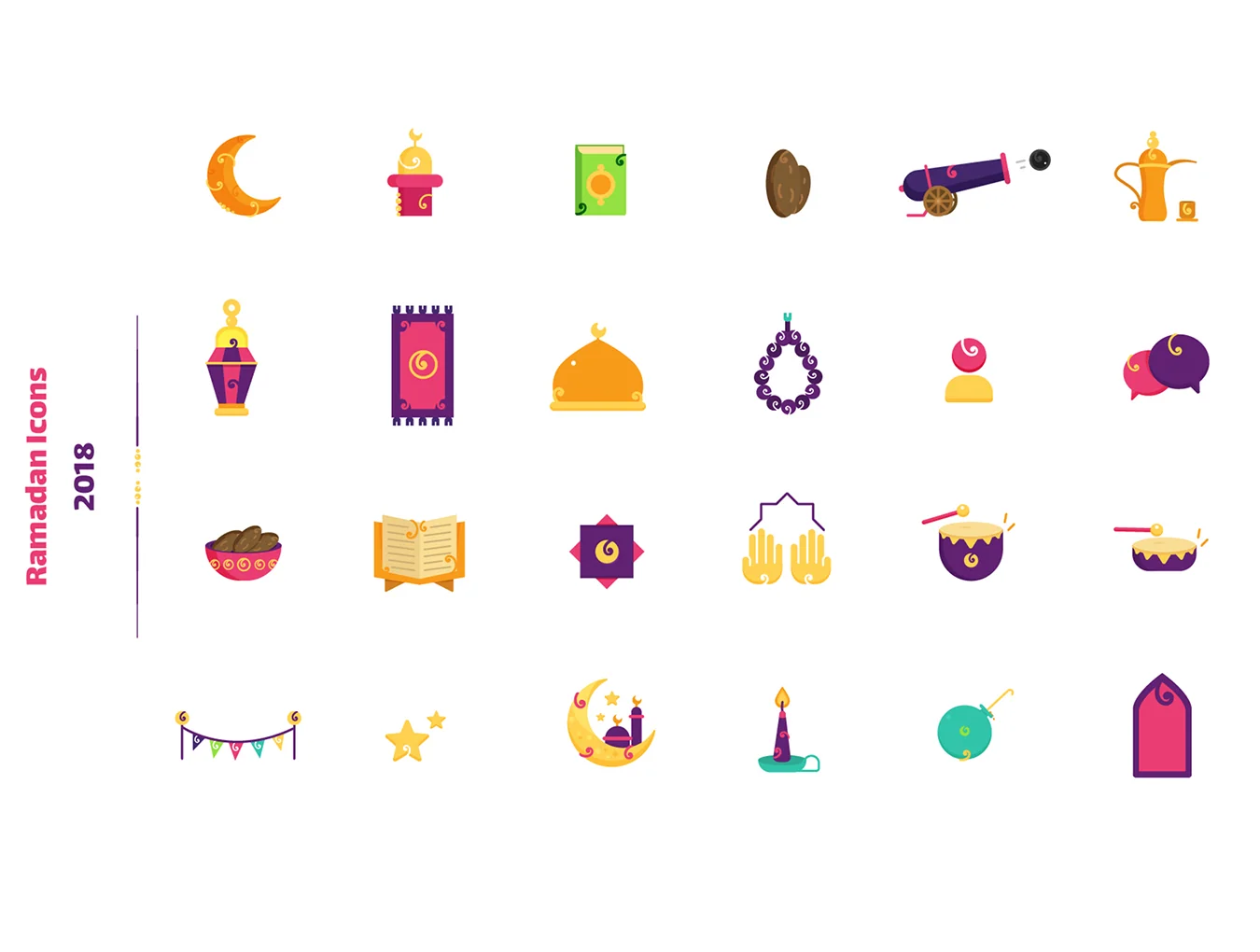 Colorful Arab Icons & Illustrations 4