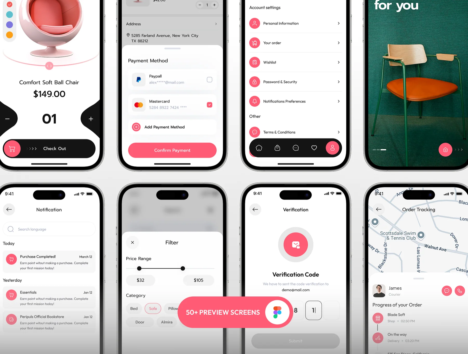 Comfo - Furniture Ecommerce Mobile UI Kit 2