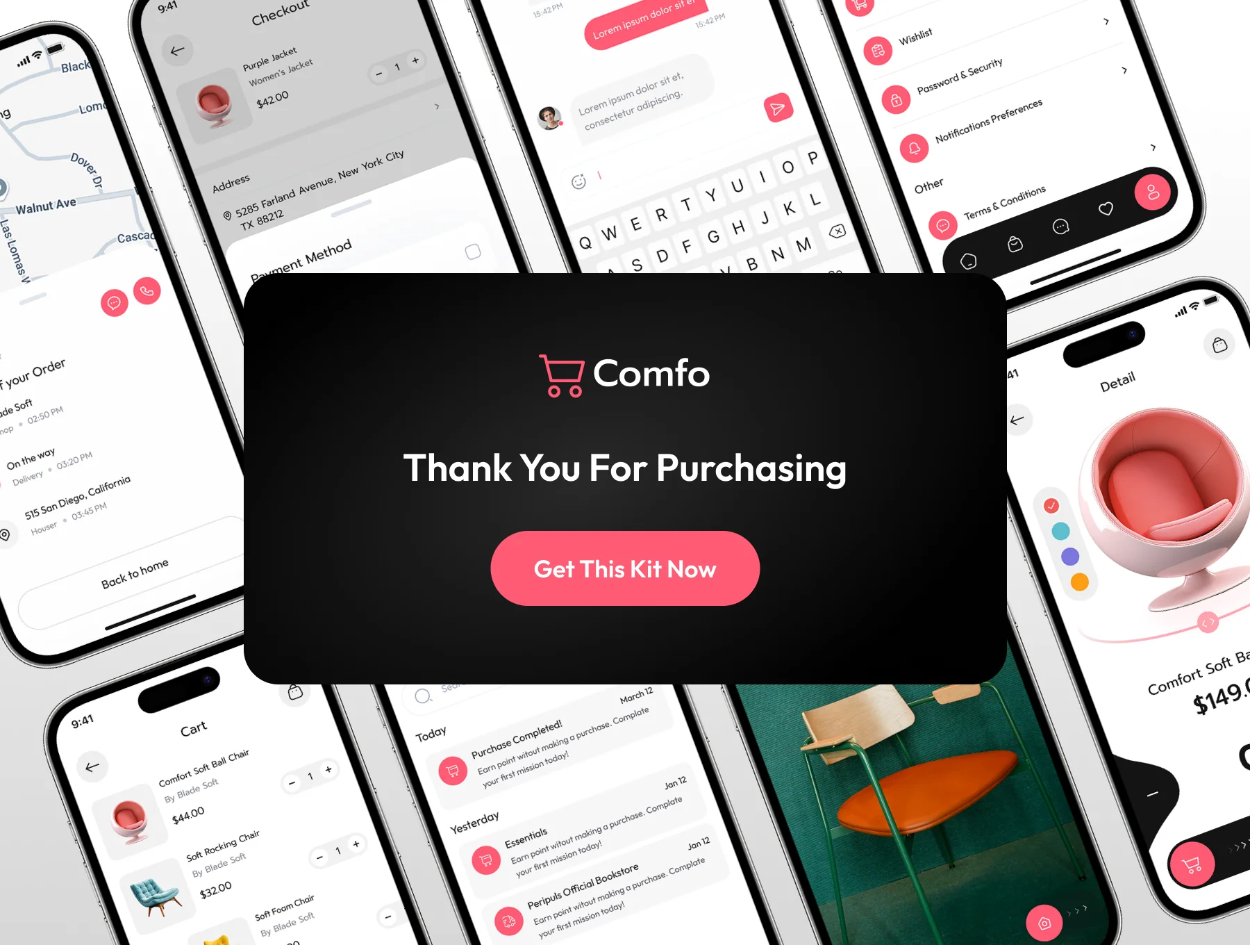 Comfo - Furniture Ecommerce Mobile UI Kit 6