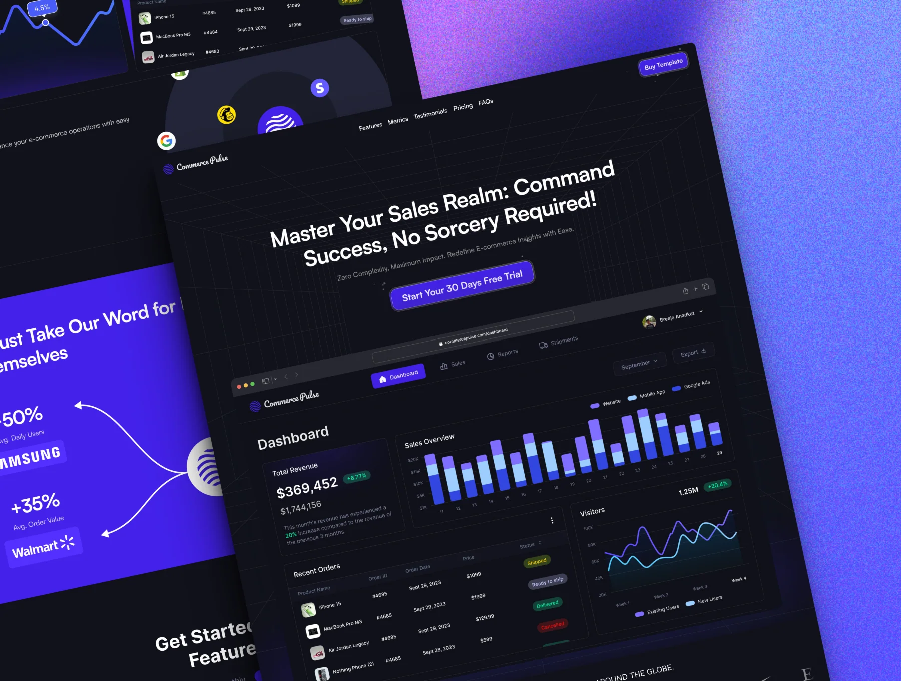 Commerce Pulse - SaaS Framer Template 2