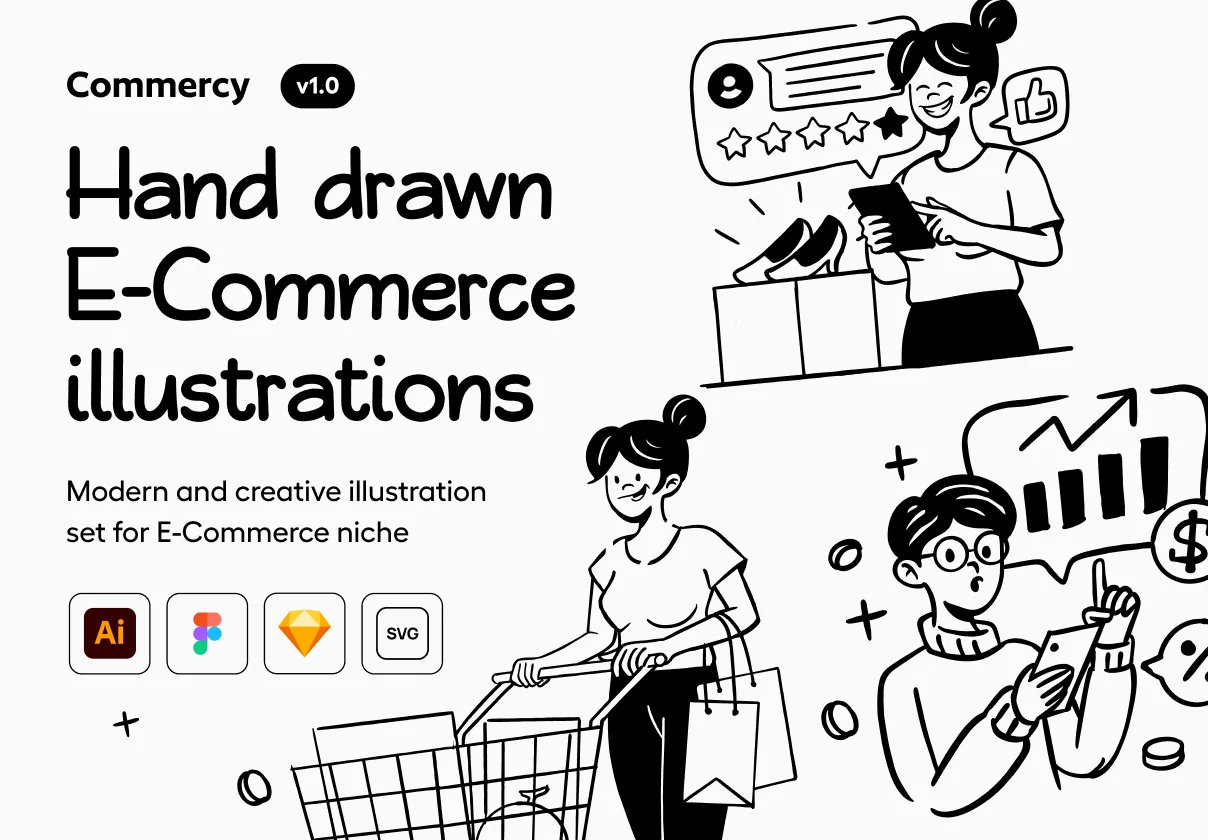 Commercy - E-Commerce Illustration Set