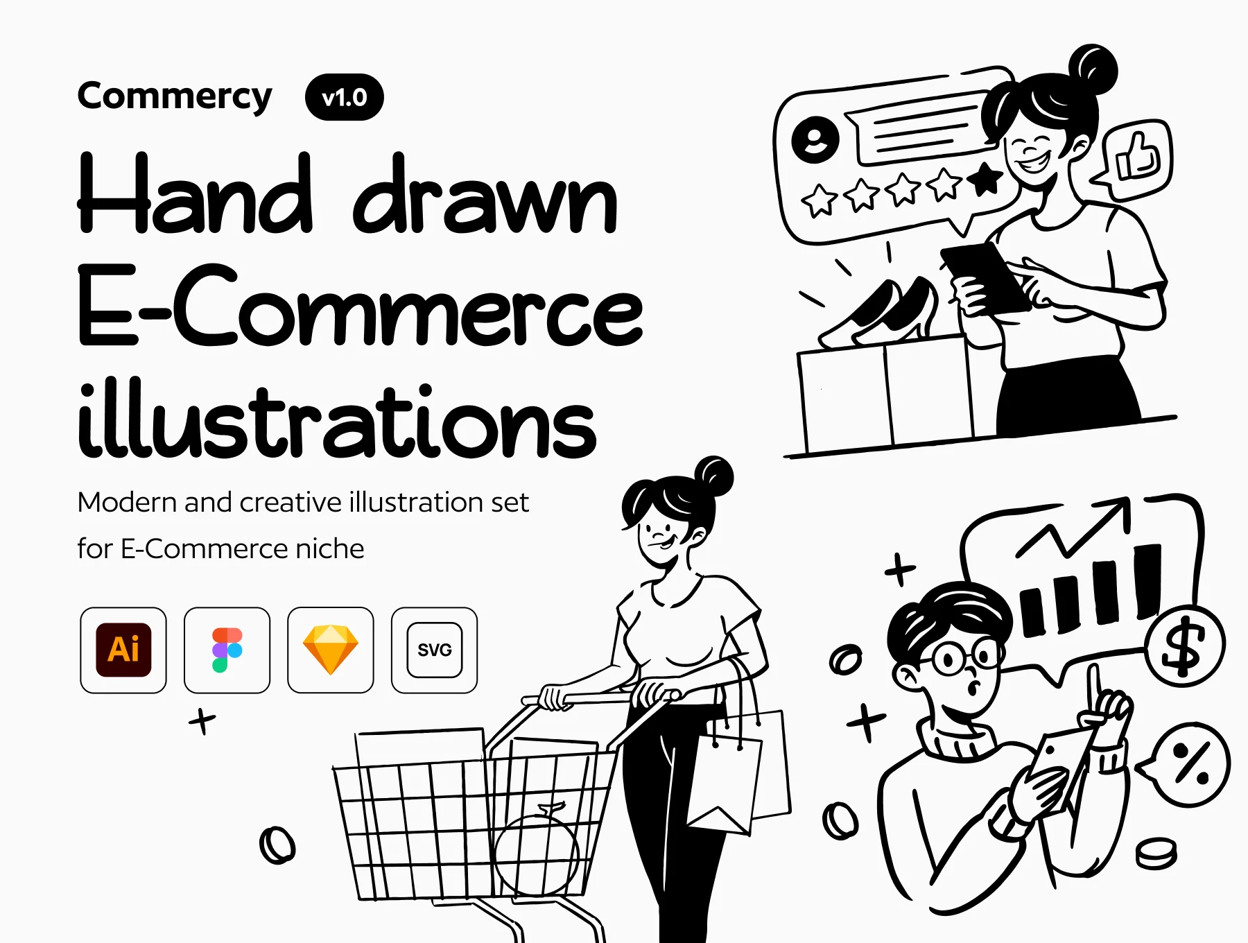 Commercy - E-Commerce Illustration Set
