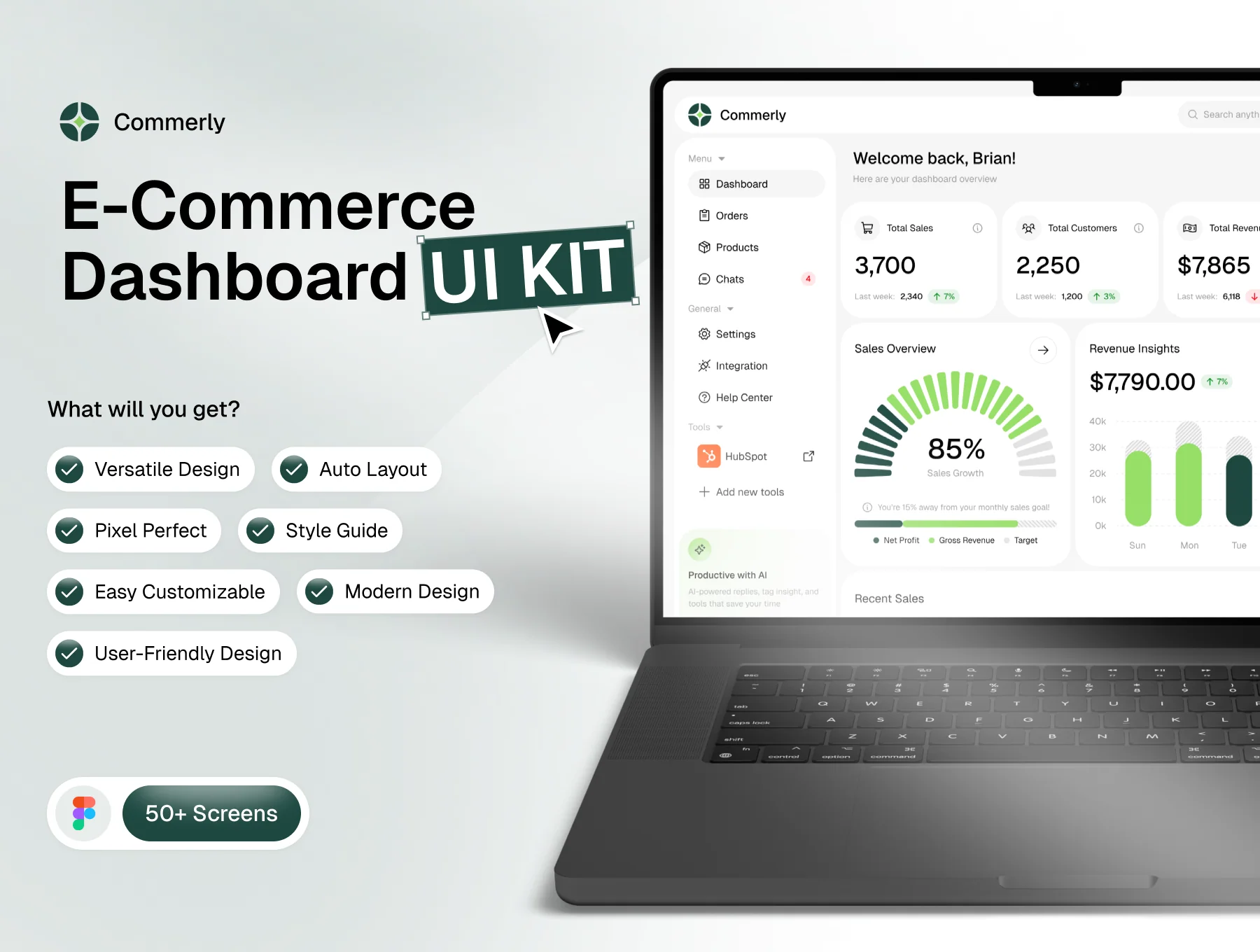 Commerly – E-Commerce Dashboard UI Kit