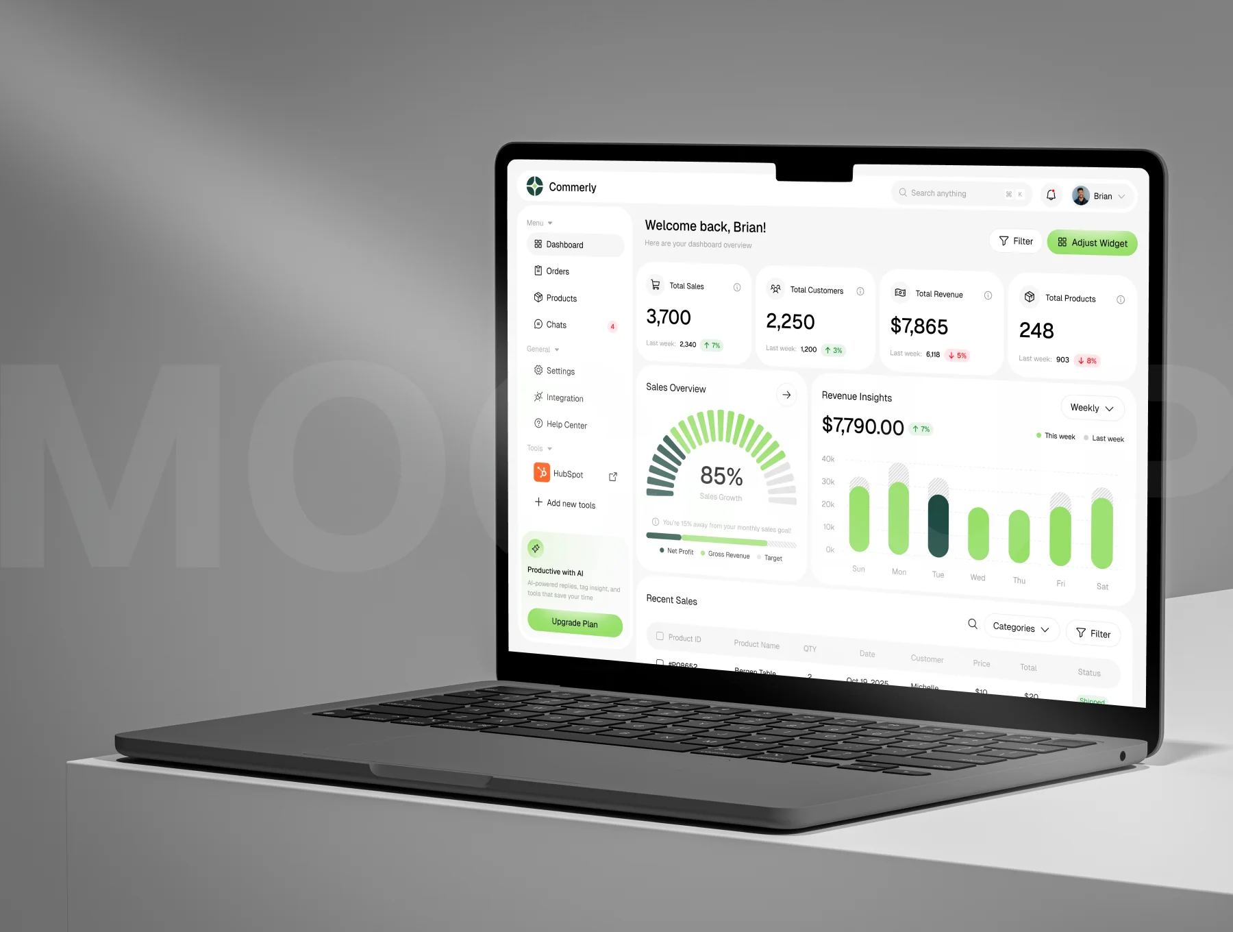 Commerly – E-Commerce Dashboard UI Kit 7