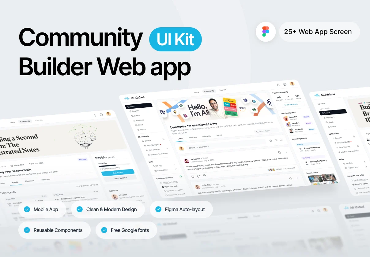 Community Builder SaaS Platform Web App UI Kit