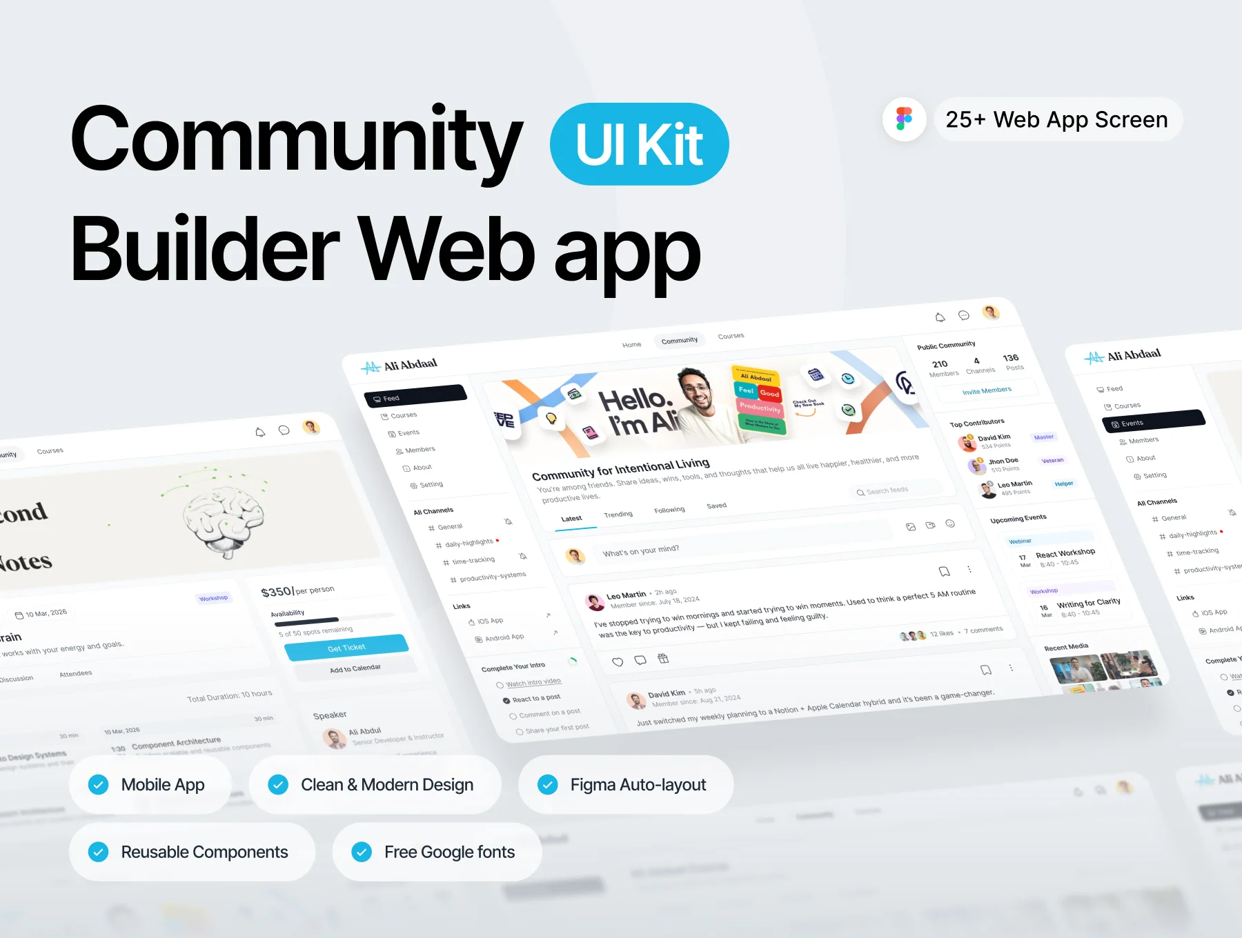 Community Builder SaaS Platform Web App UI Kit