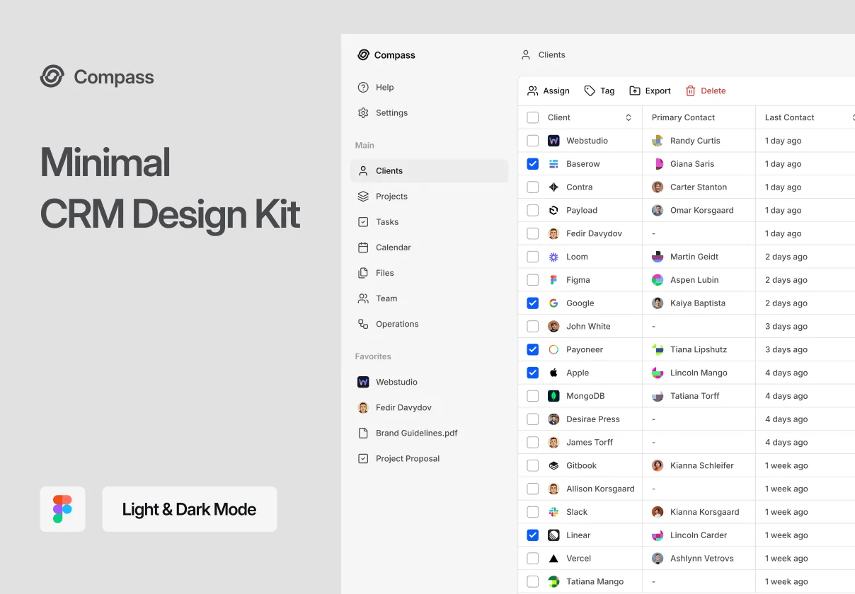 Compass - Minimal CRM Design Kit
