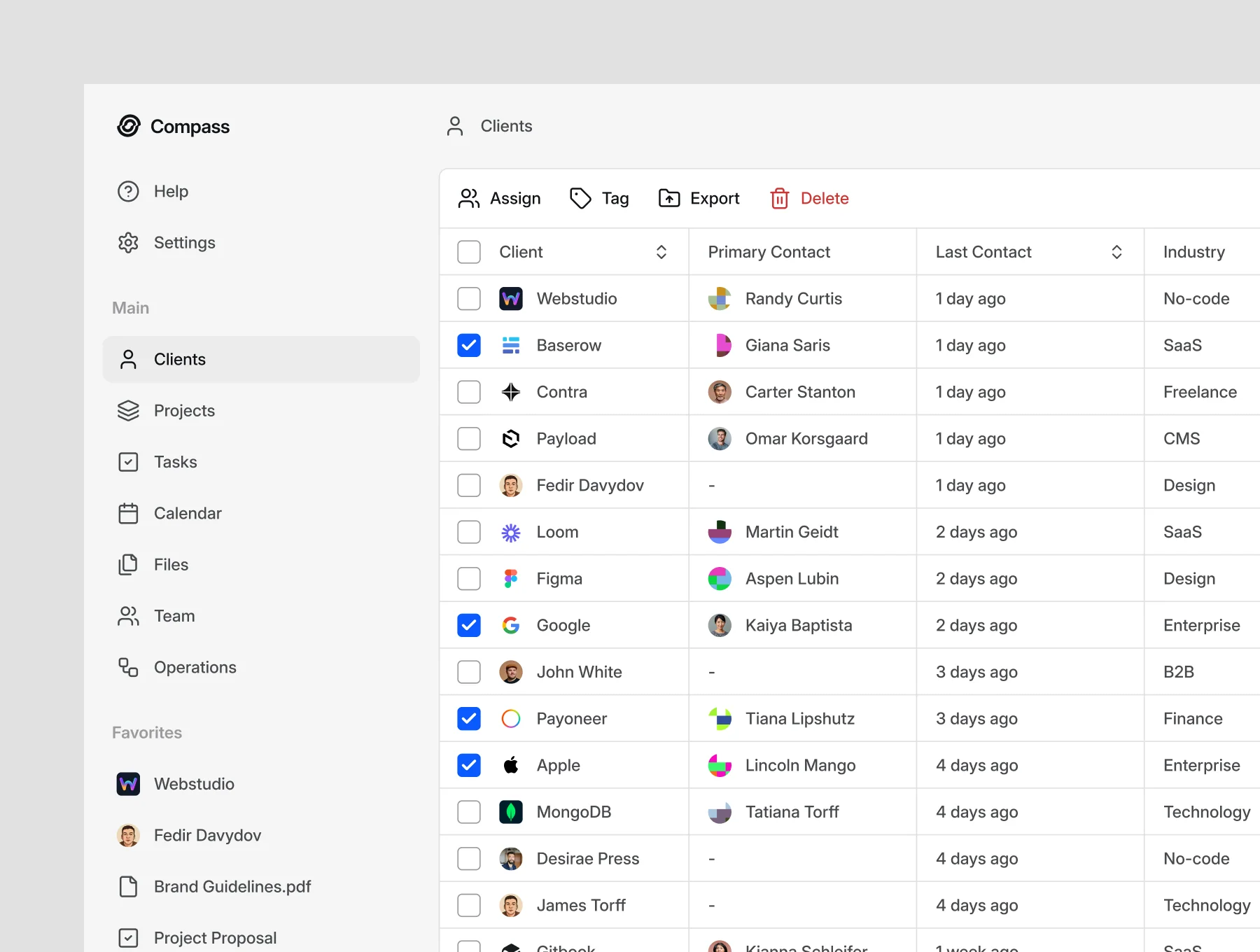 Compass - Minimal CRM Design Kit