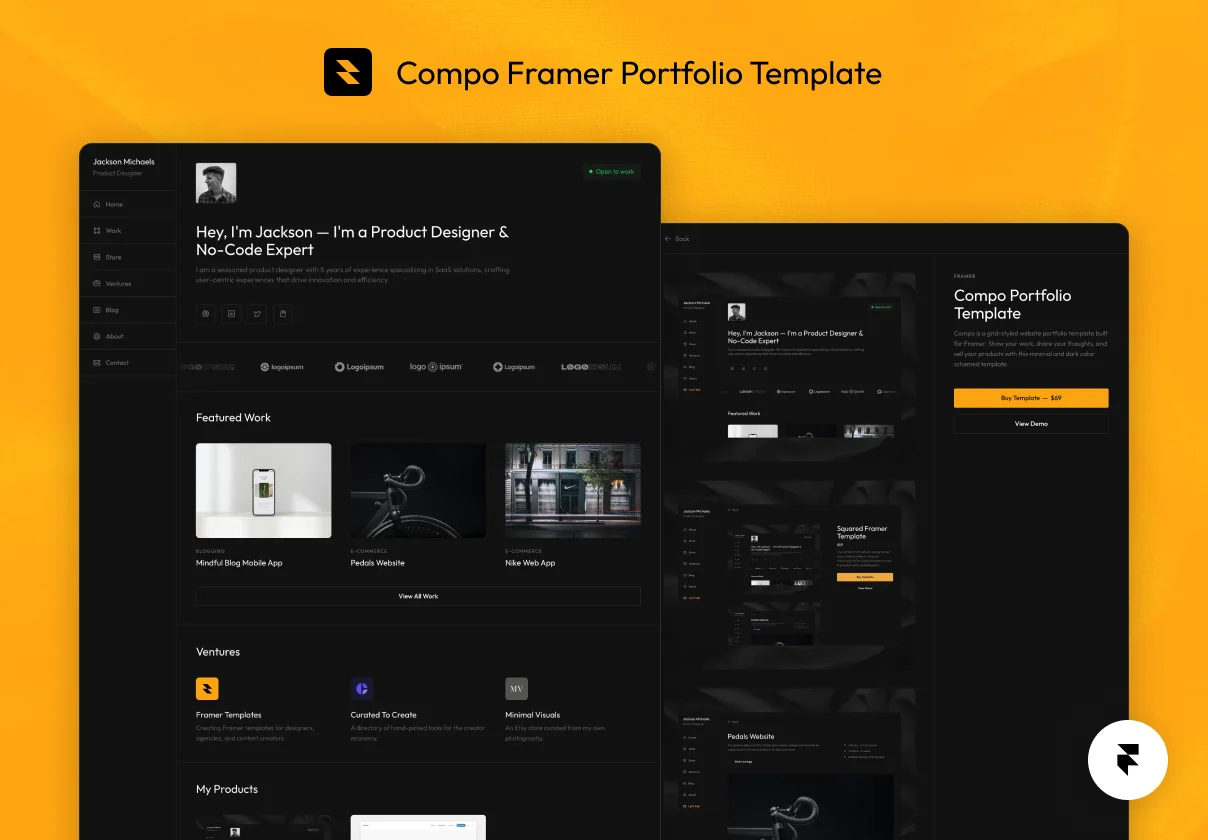 Compo Framer Portfolio Template