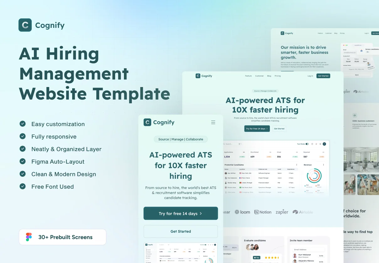 Cognify - AI Hiring Management Website Template