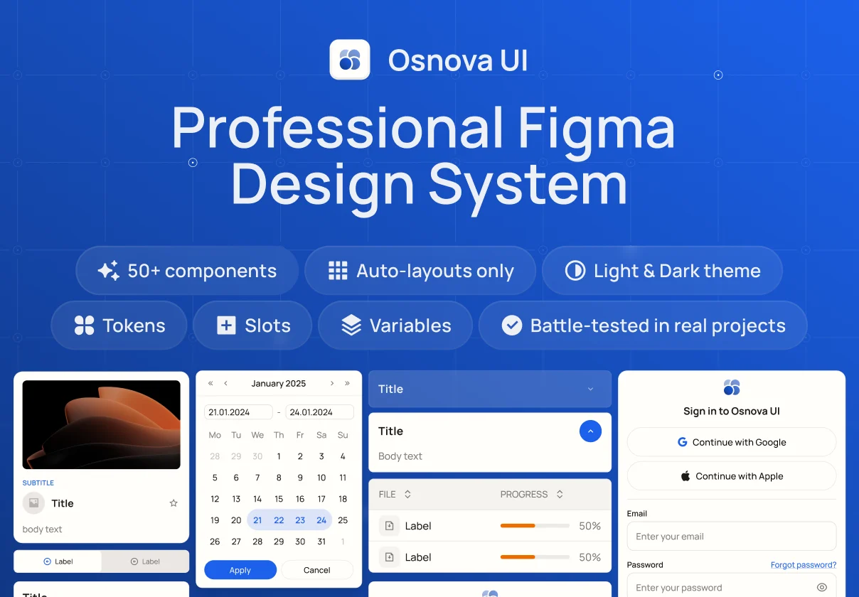 Osnova UI - A true Professional Design System | UI Kit