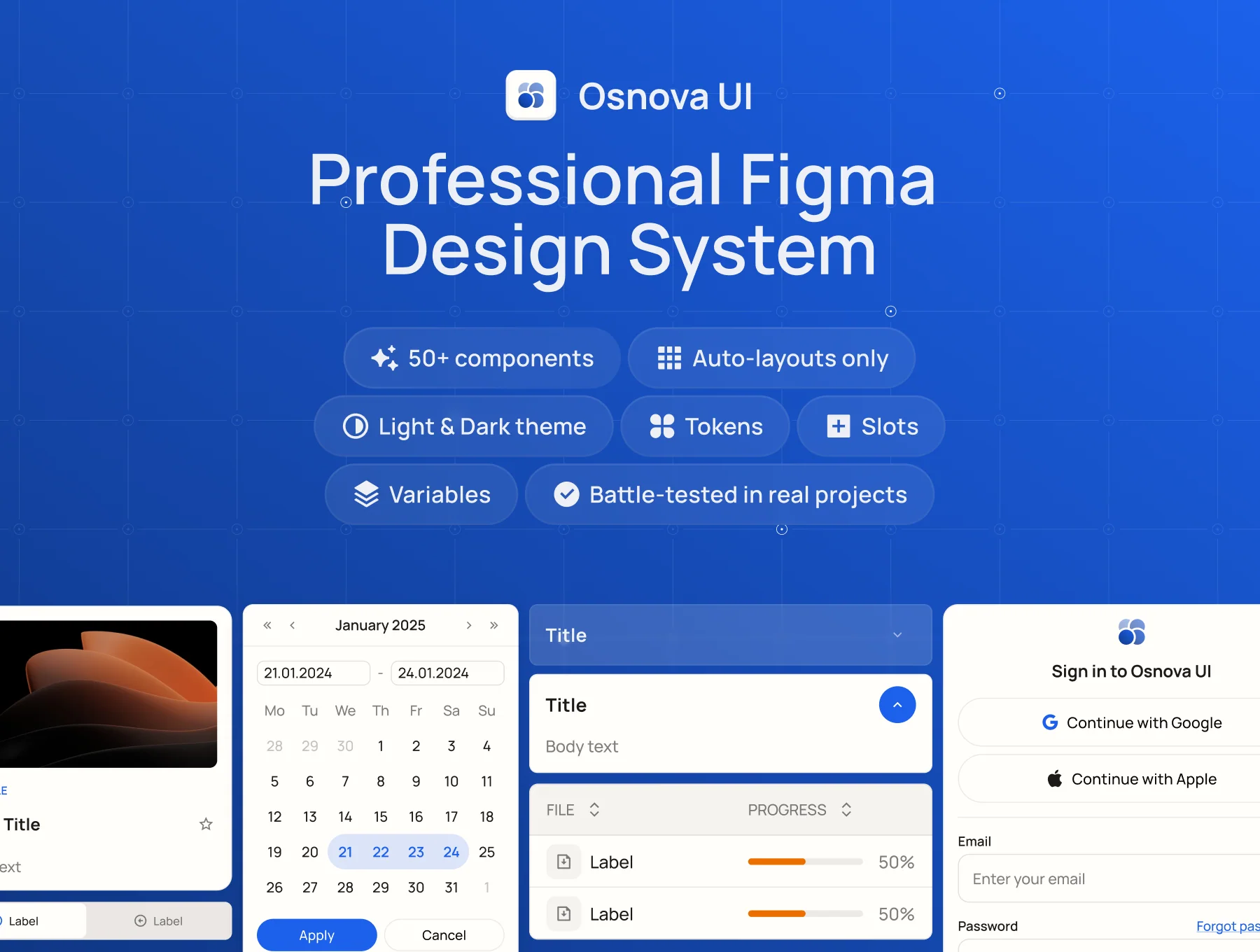 Osnova UI - A true Professional Design System | UI Kit