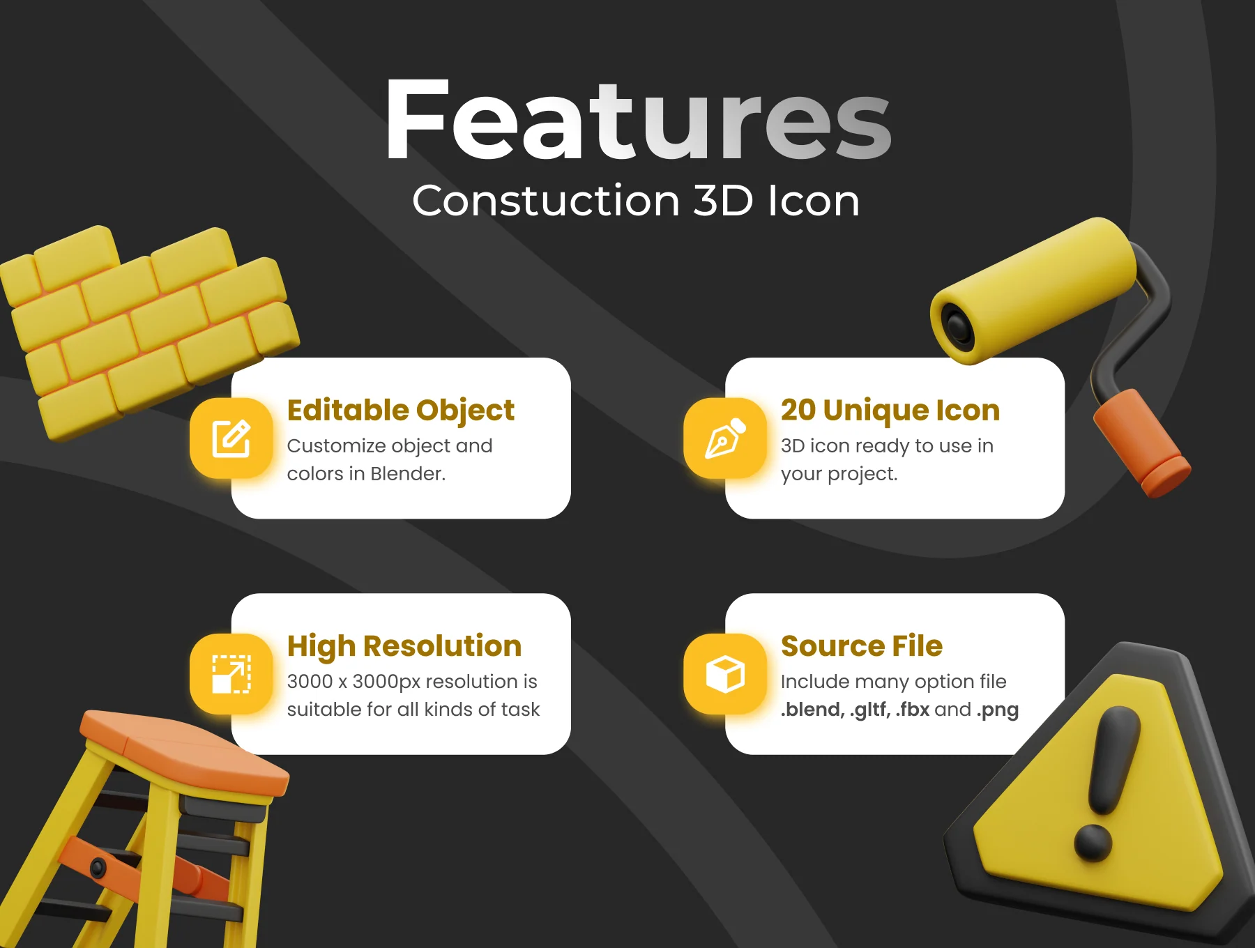 Construction 3D Icon Set 2