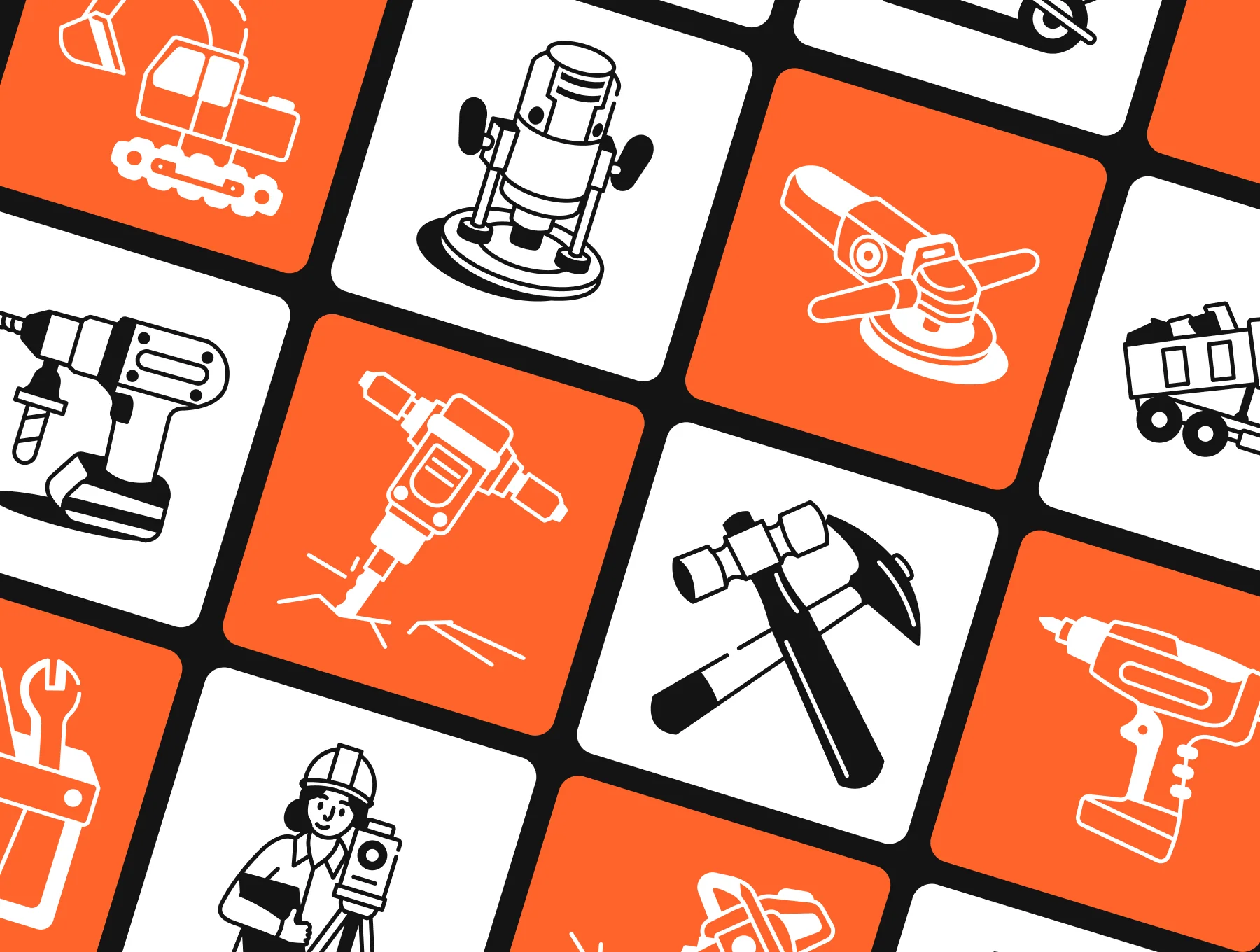 Construction Drawings Illustration Set 6