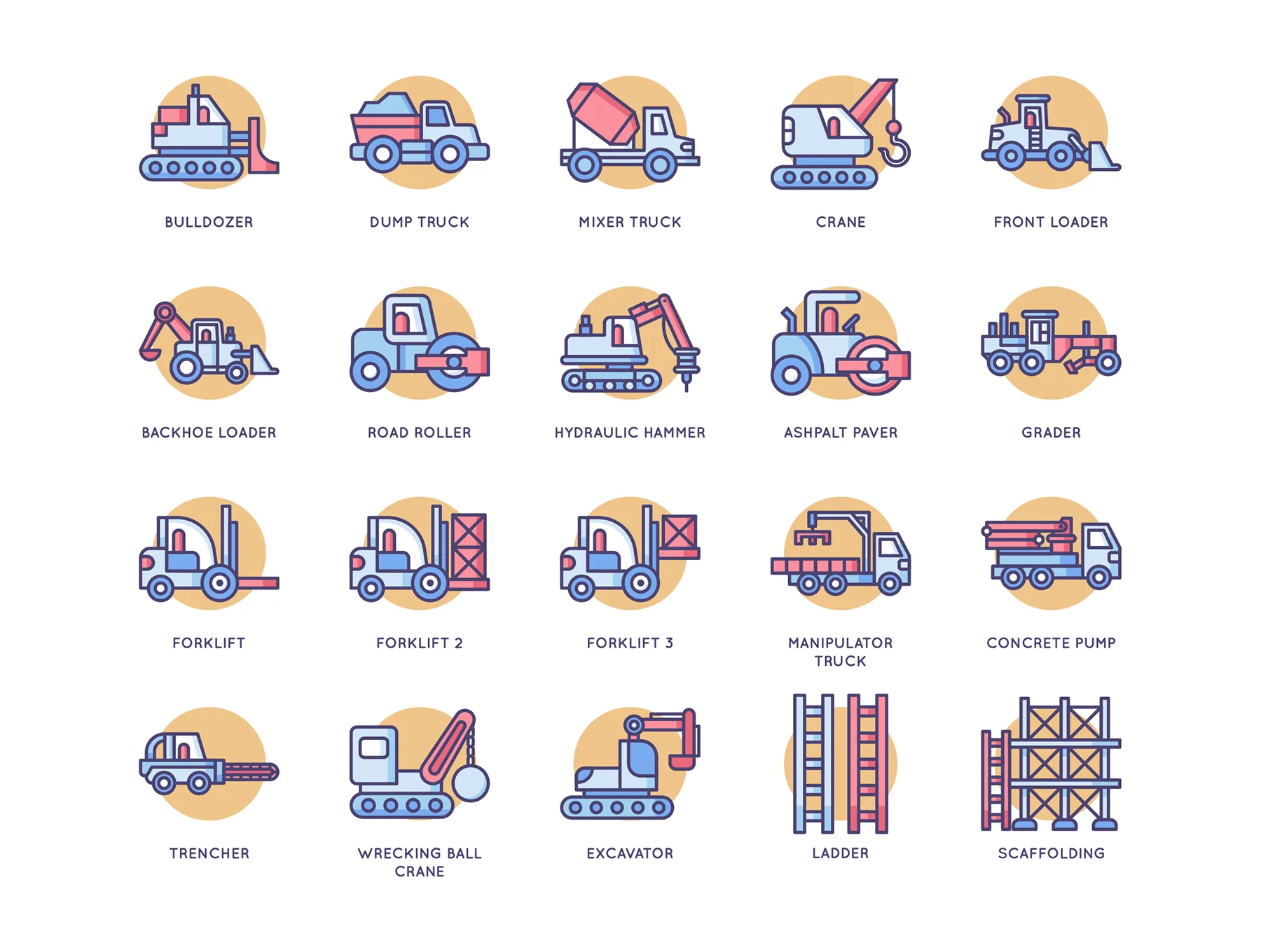 73 Construction Icons | Butterscotch Series 4